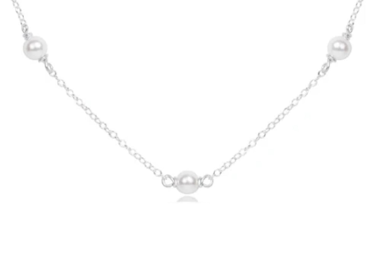 17” Choker Simplicity Chain Sterling - 4mm Pearl