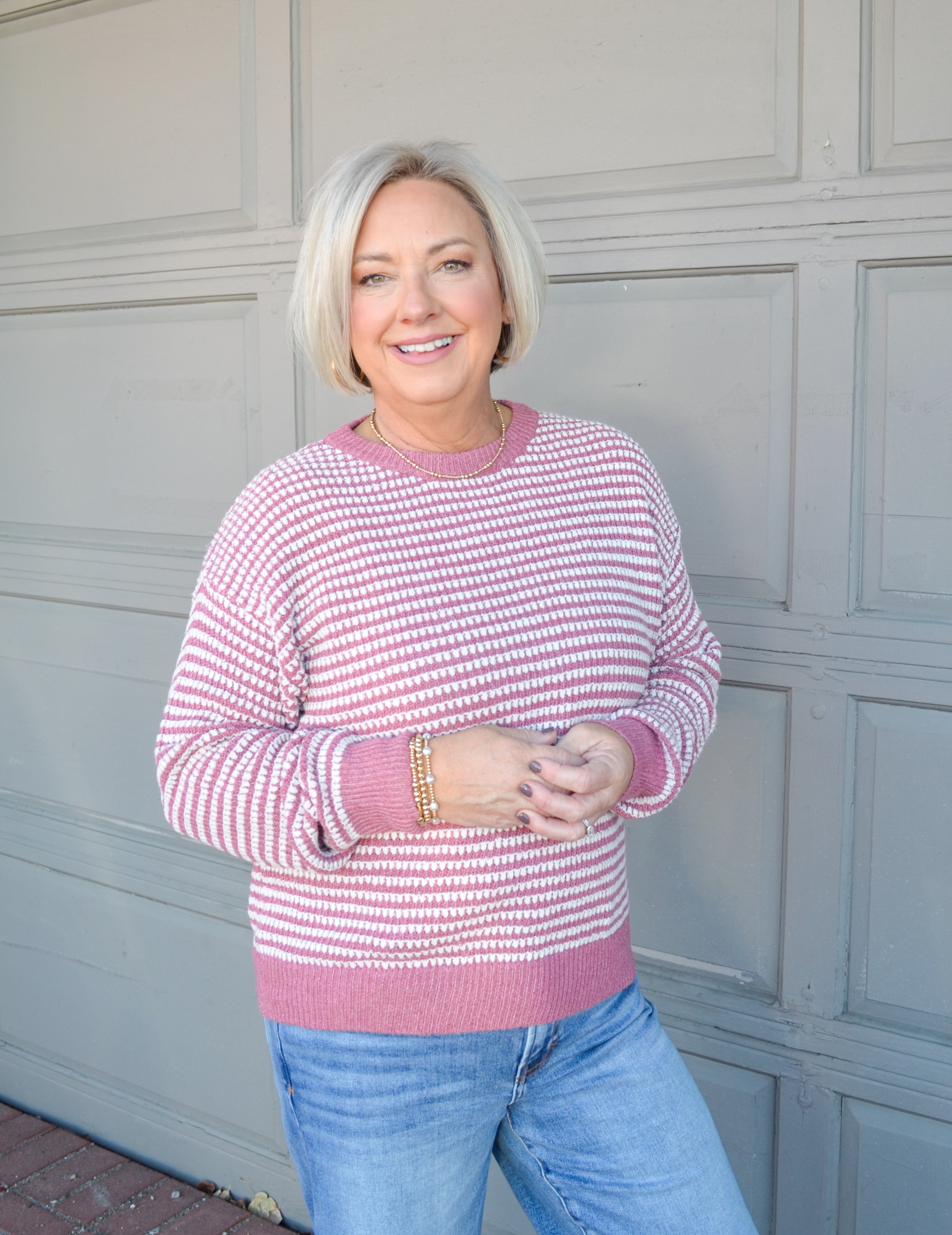 Fall Feeling Sweater in Rose