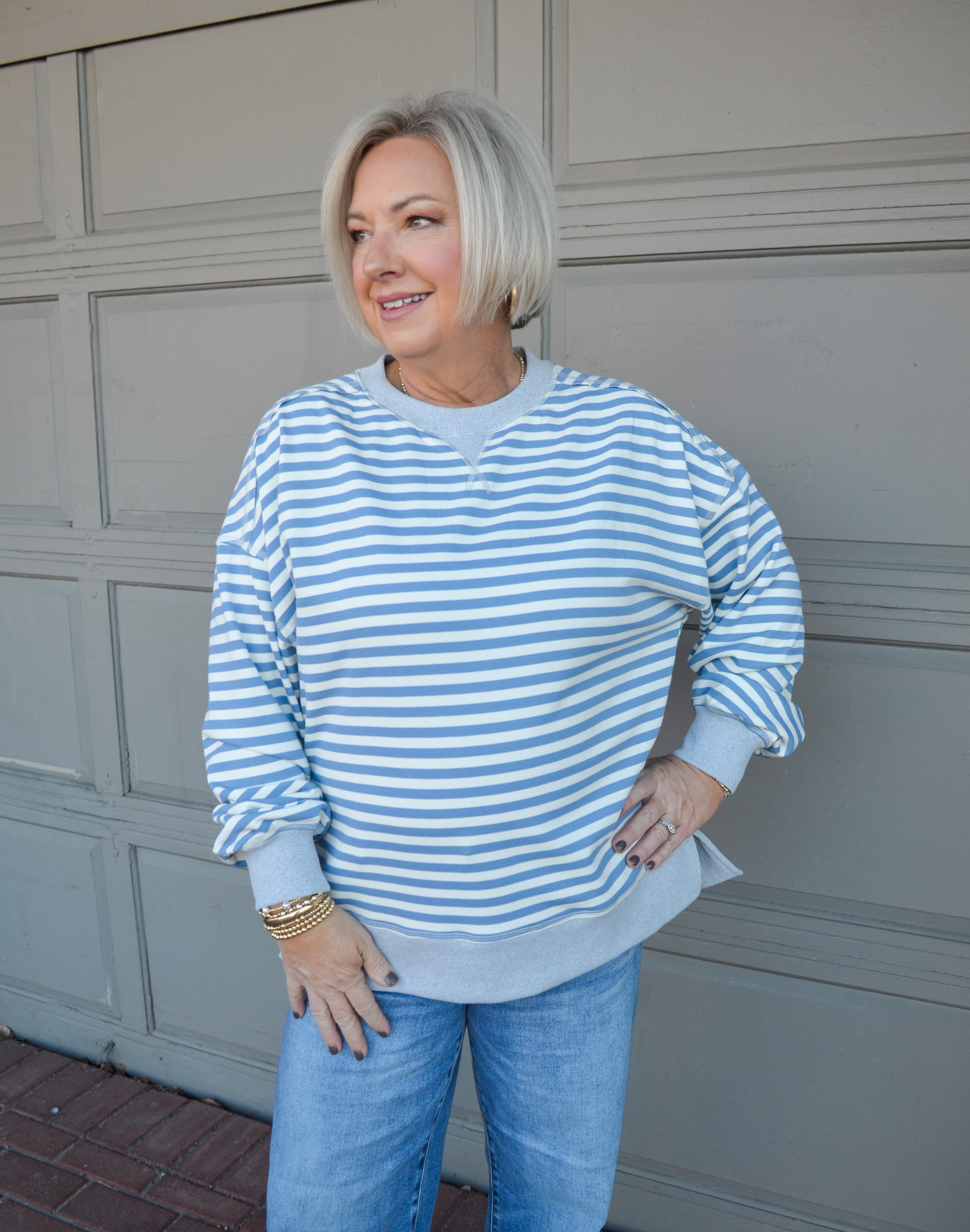 Casual Charm Pullover in Denim