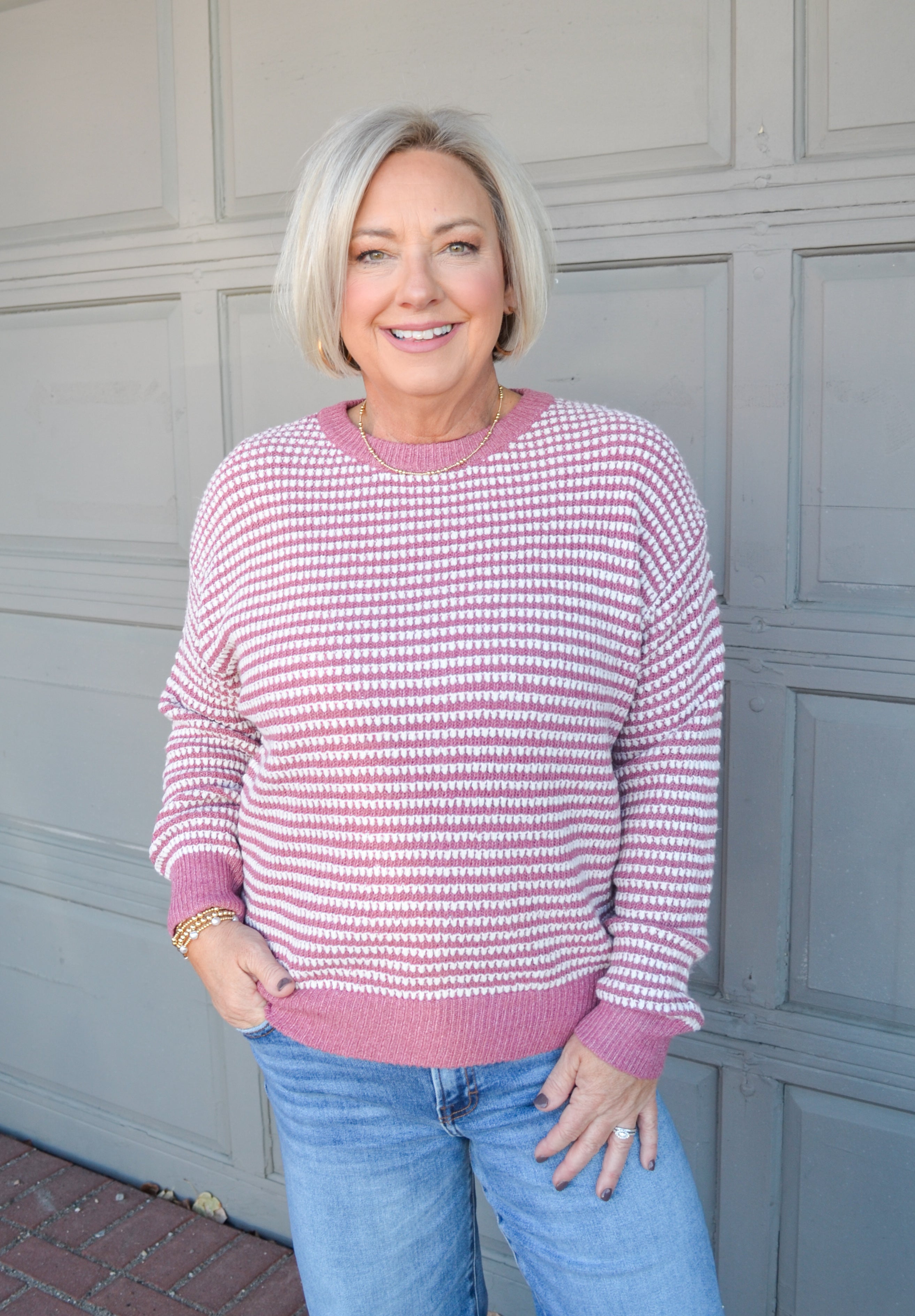 Fall Feeling Sweater in Rose