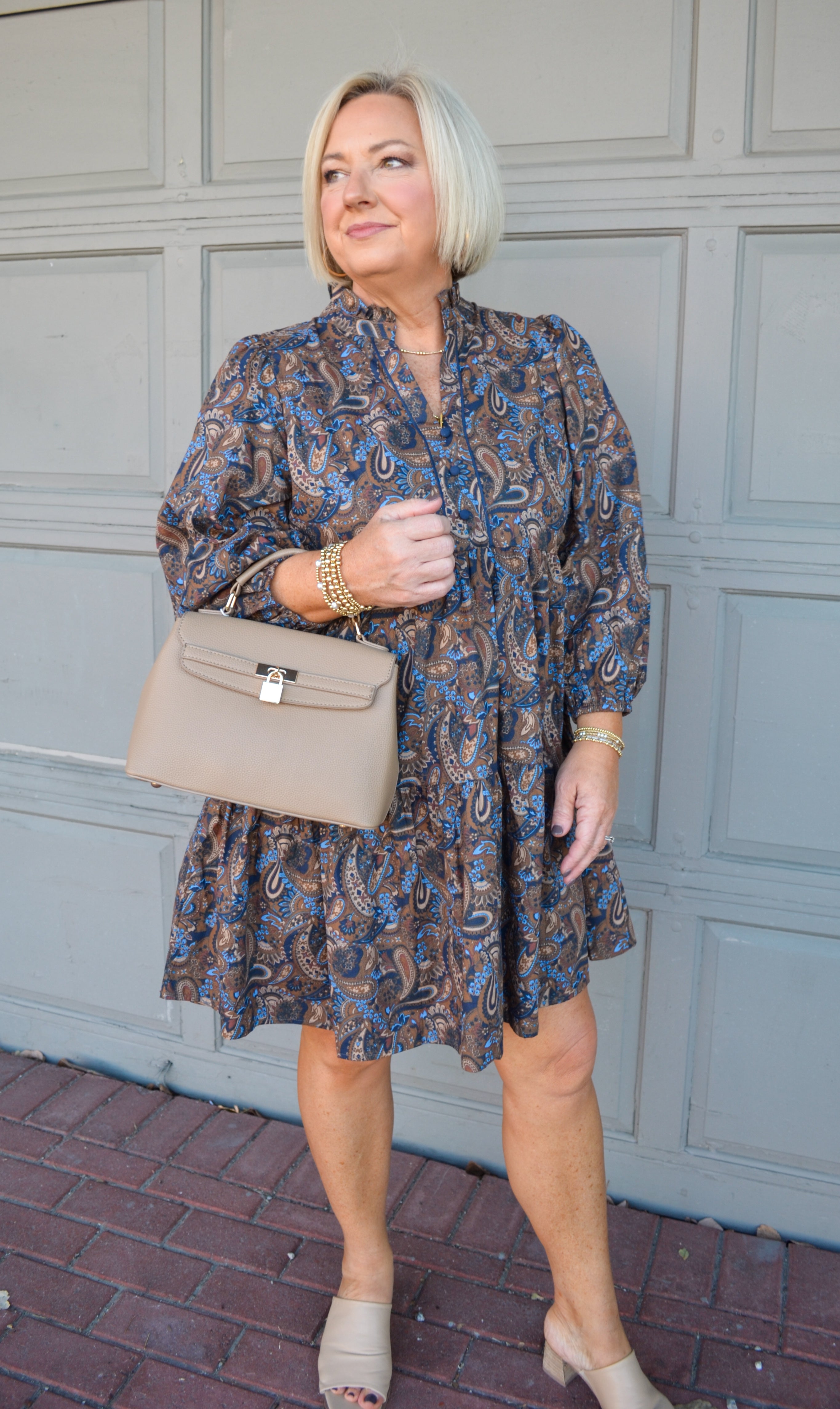 Navy Pretty on Paisley Dress