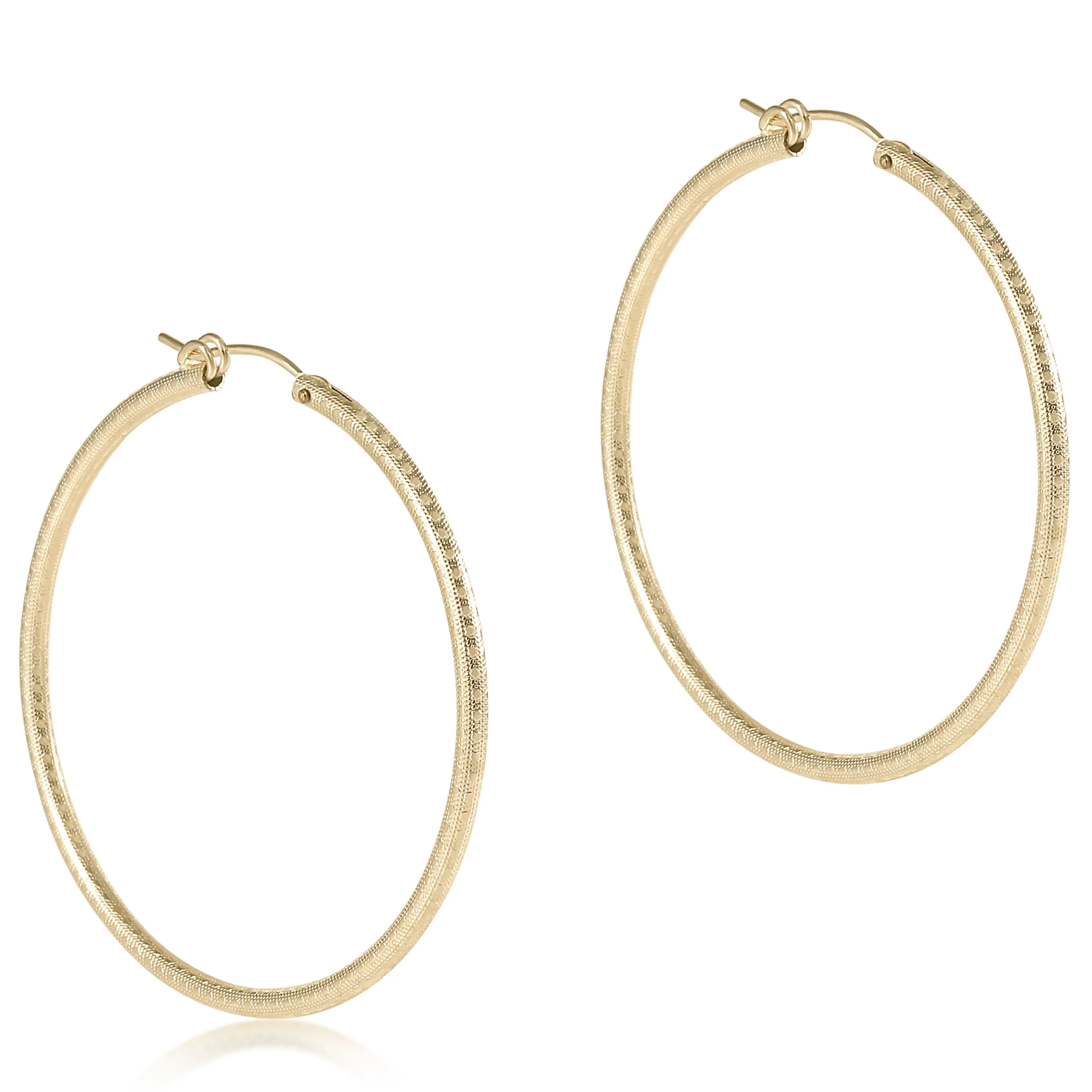 Round Gold 2” Hoop - Textured