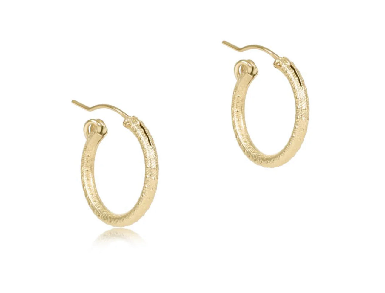 Round Gold 0.5” Hoop - Textured