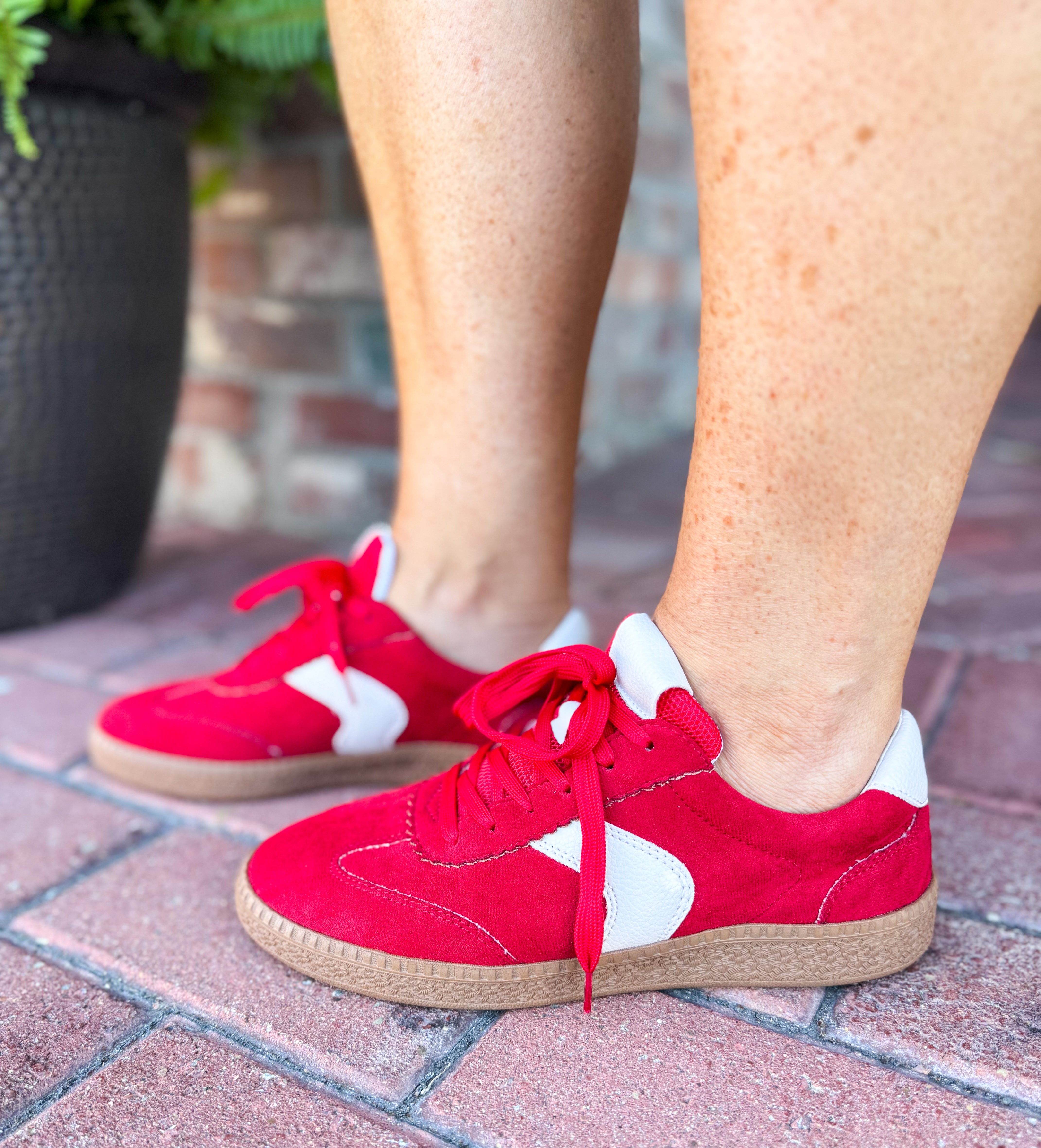 Spoiler Alert Red Suede Sneakers
