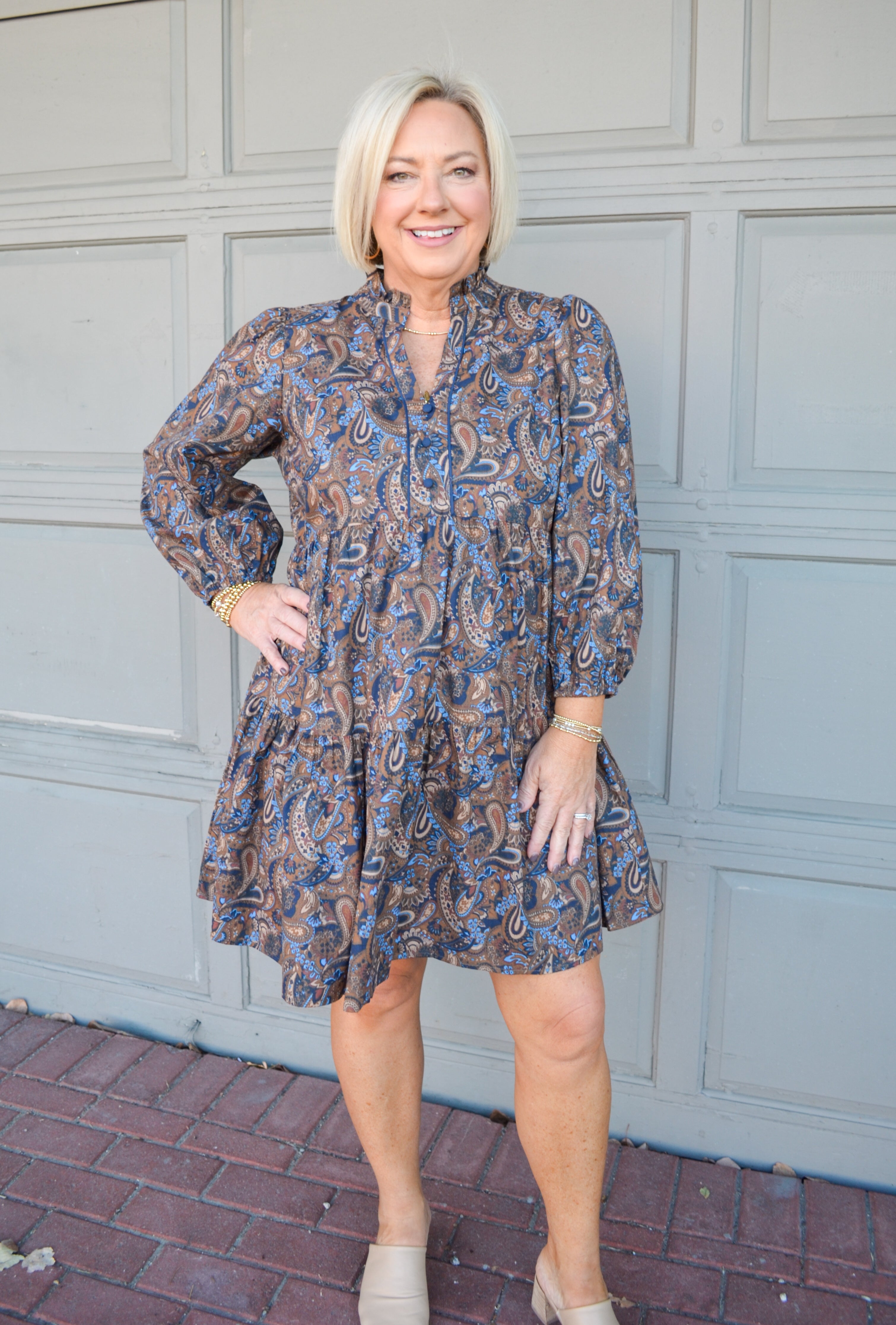 Navy Pretty on Paisley Dress