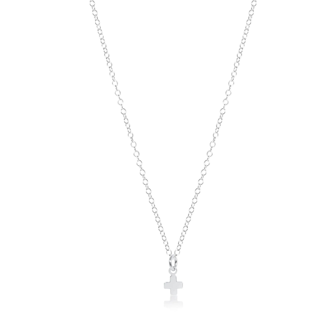 16" Necklace Sterling - Signature Cross Sterling Charm
