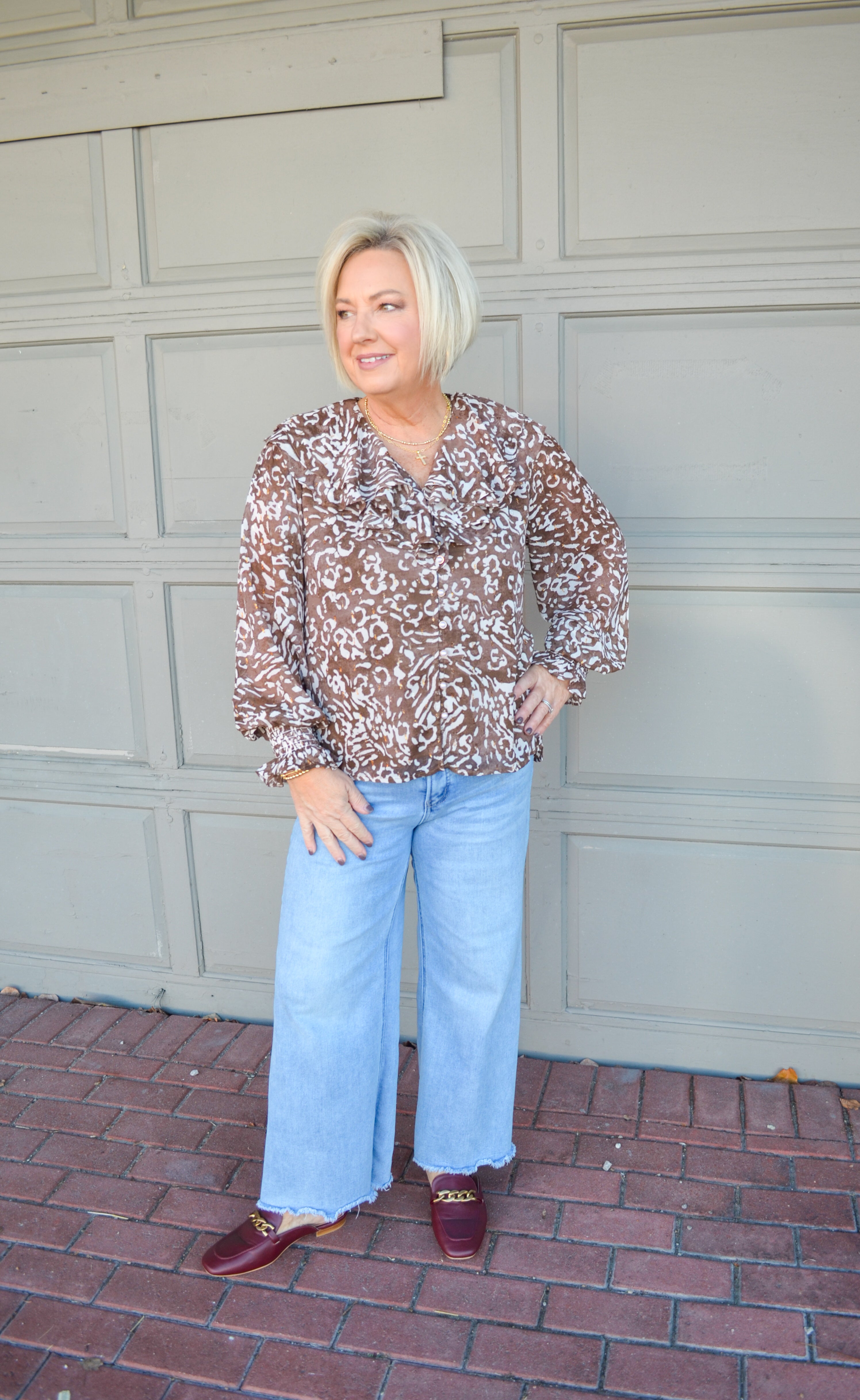 Best Season Animal Print Long Sleeve Blouse