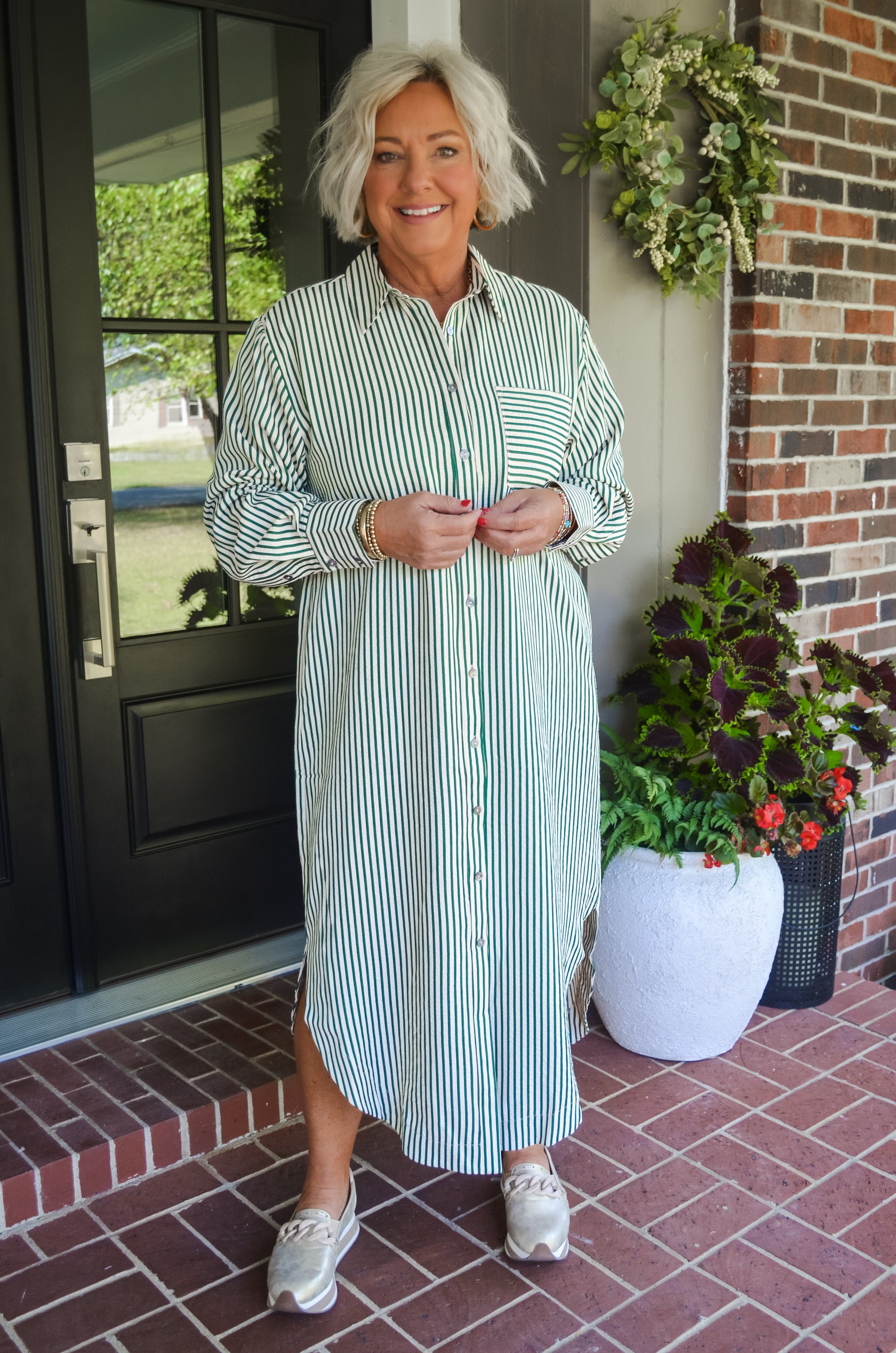 Stripe A Pose Shirt Dress