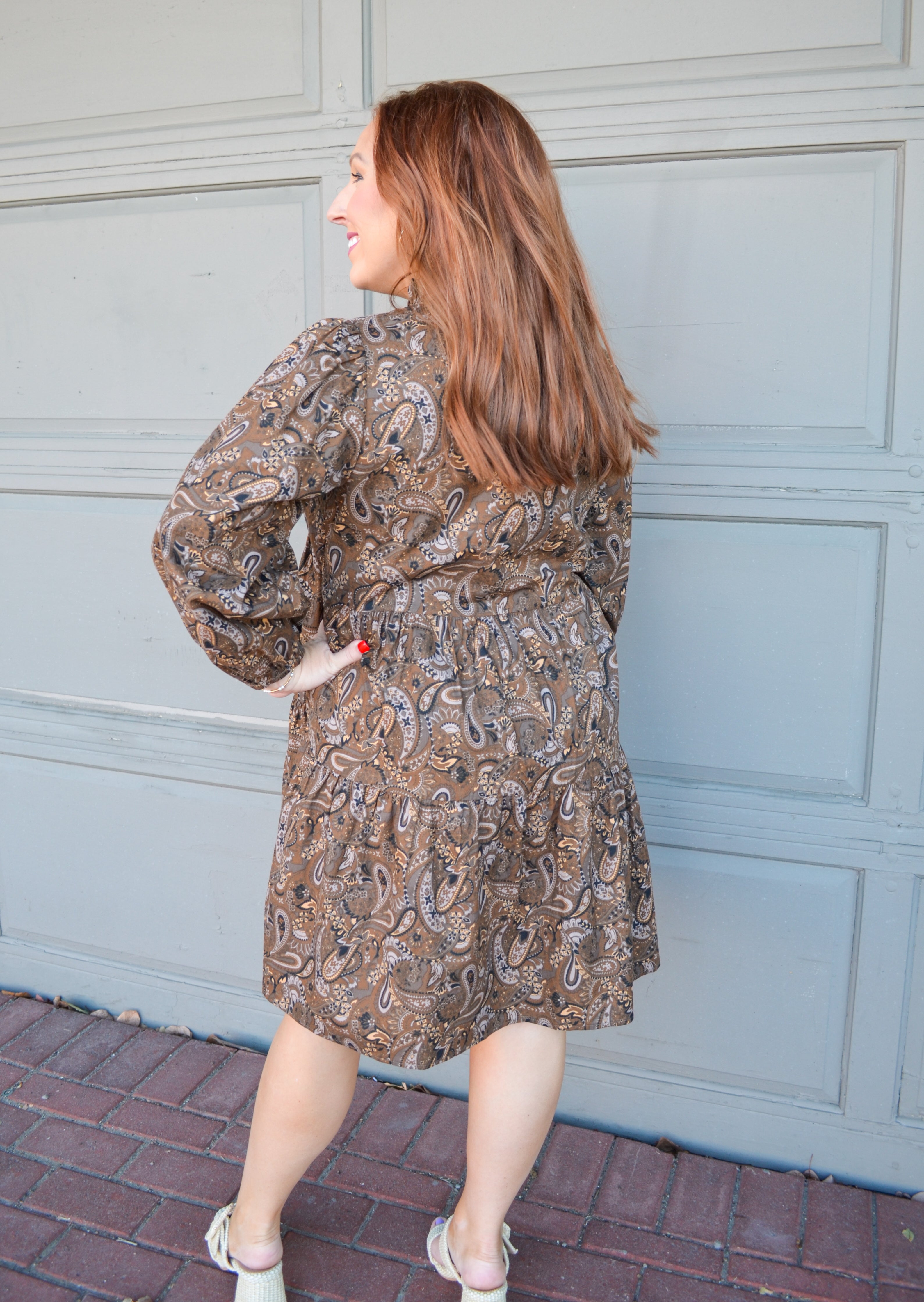Brown Pretty on Paisley Dress