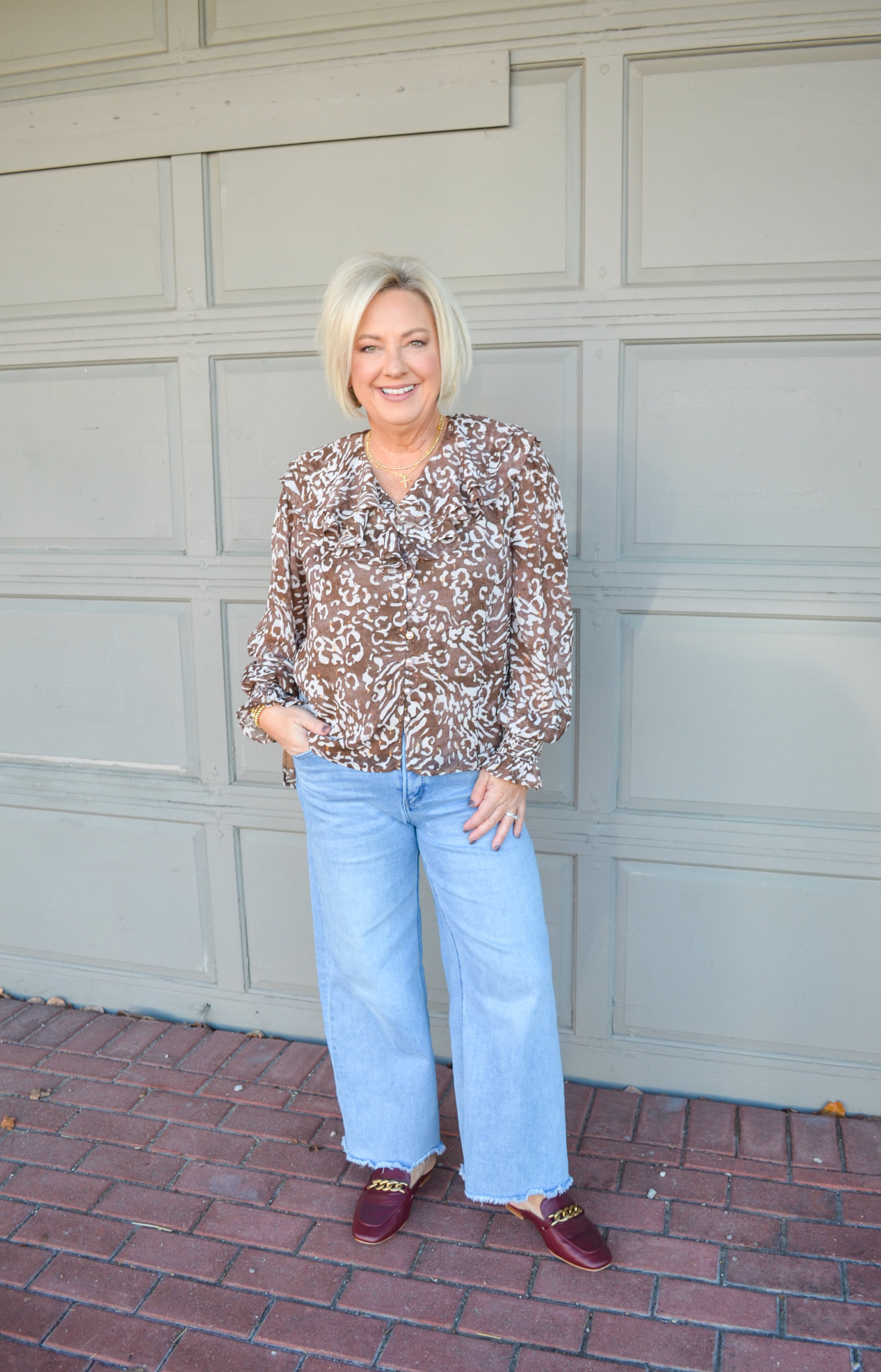 Best Season Animal Print Long Sleeve Blouse