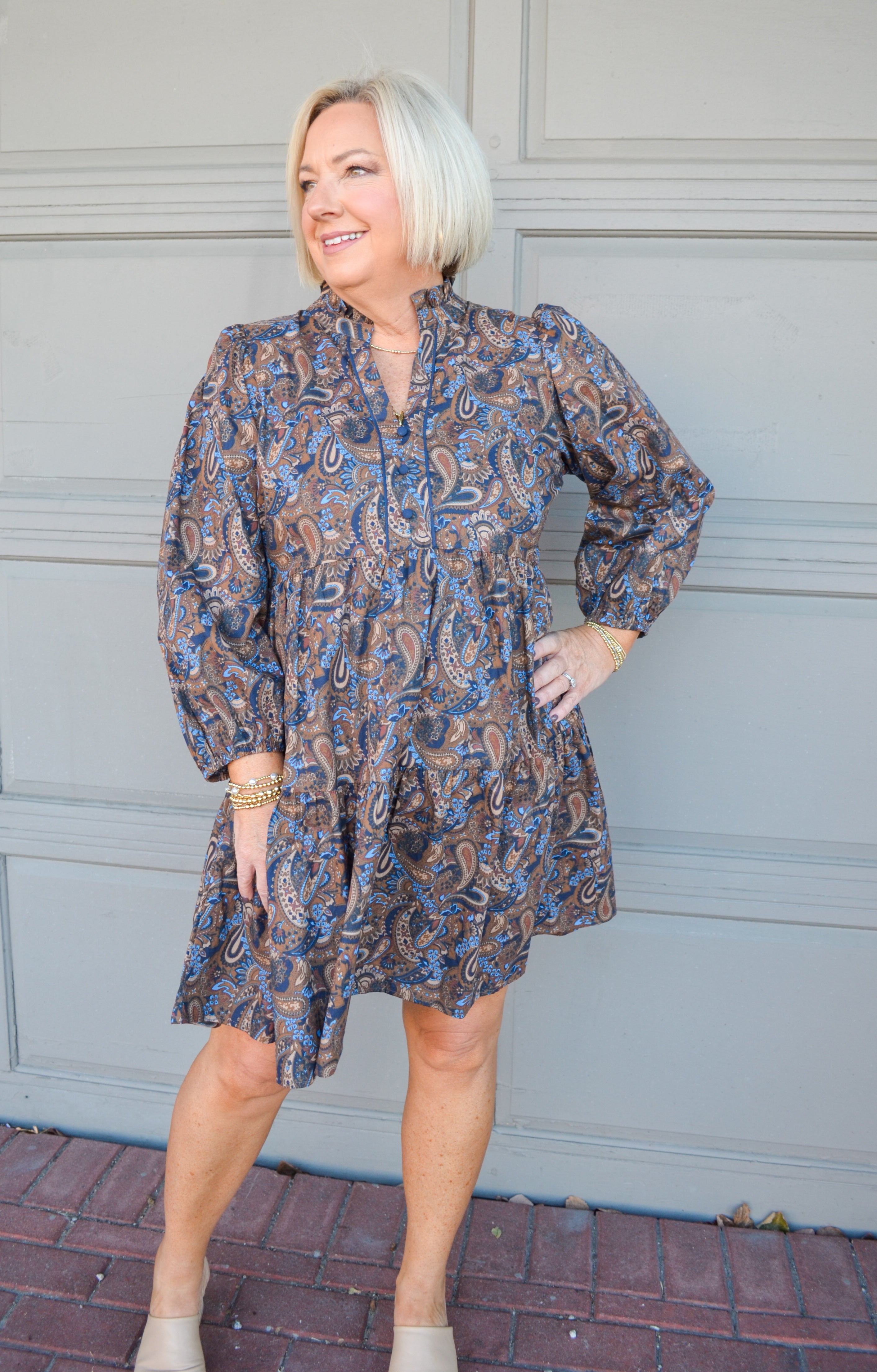 Navy Pretty on Paisley Dress