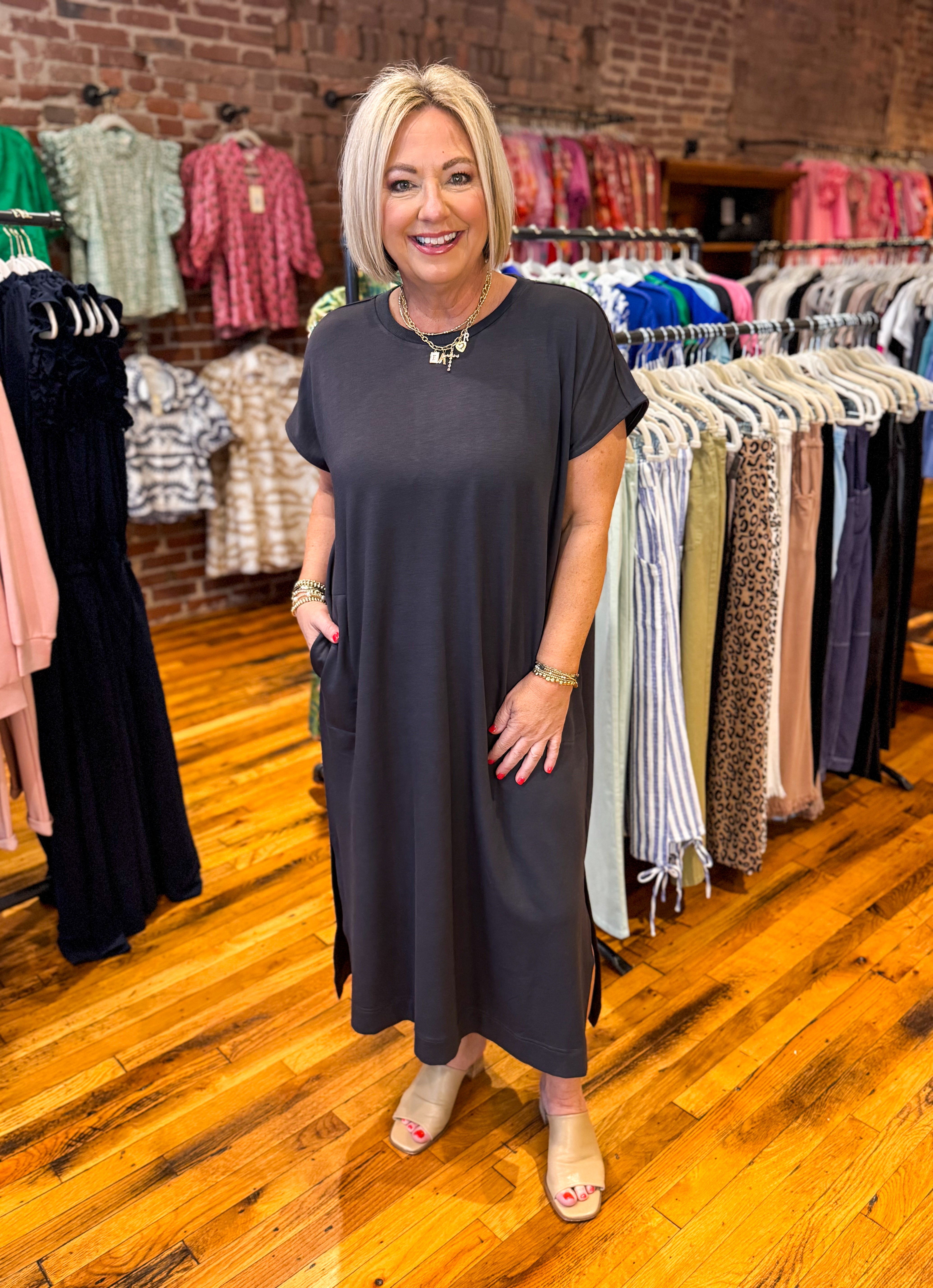 Leni Basic Midi Dress Willow Hill Marketplace Leni Basic Midi Dress Willow Hill Marketplace