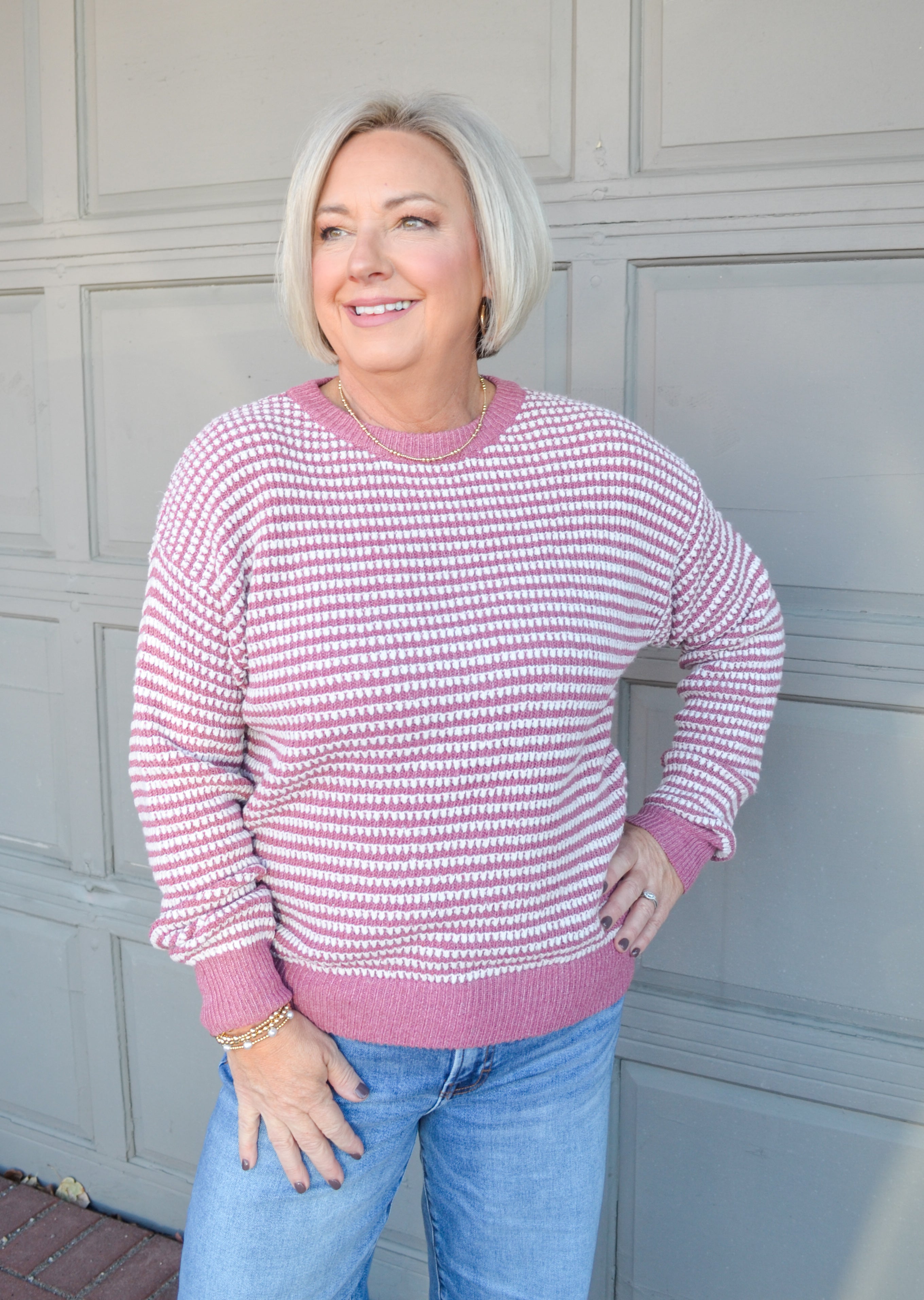Fall Feeling Sweater in Rose