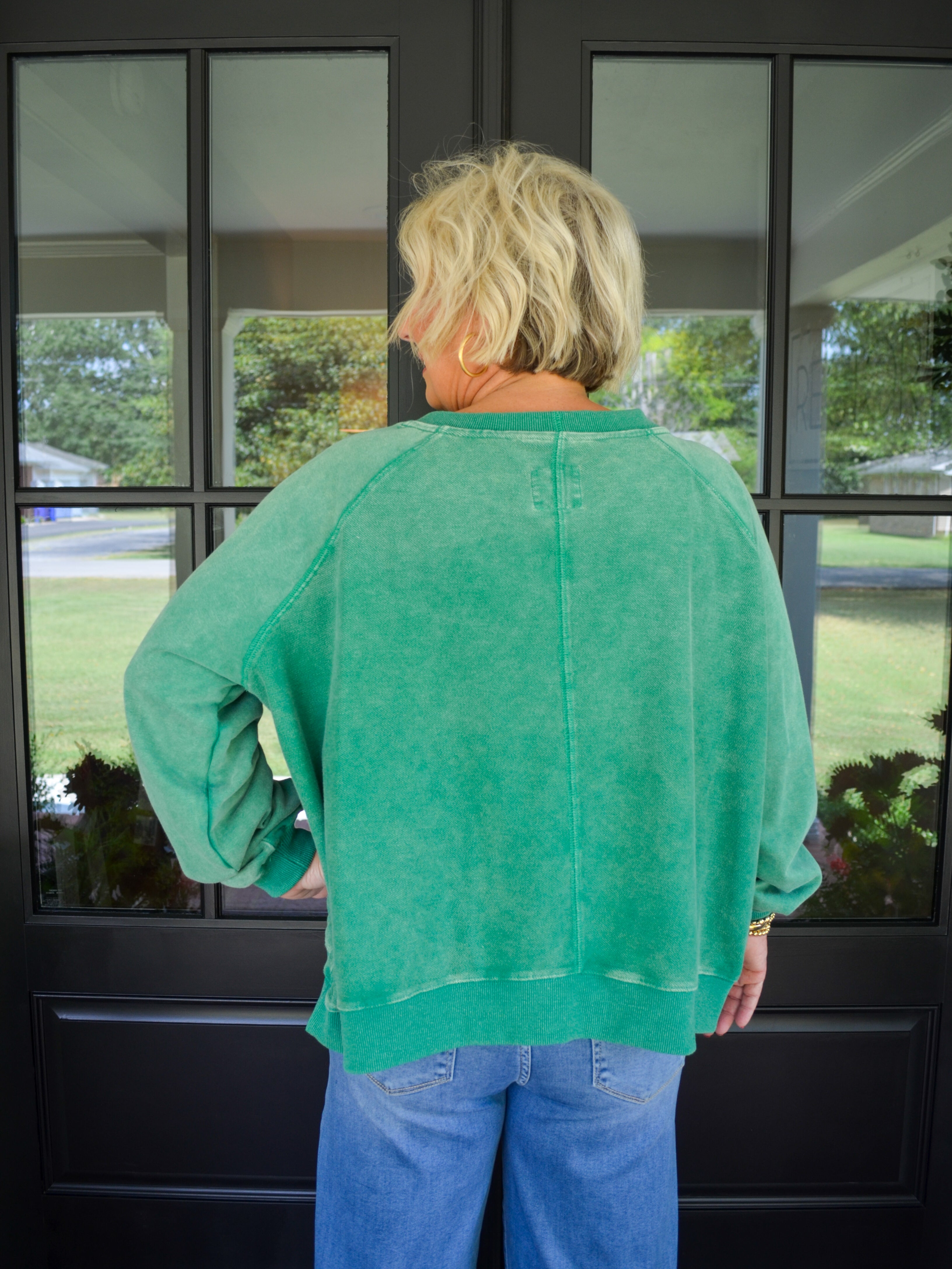 Effortless Vibes Umgee Sweatshirt in Green