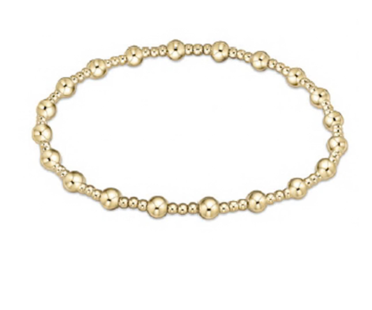 Egirl Classic Sincerity Pattern 4mm Bead Bracelet - Gold
