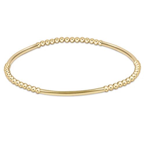 Bliss Bar Gold Pattern 2.5mm Bead Bracelet Gold