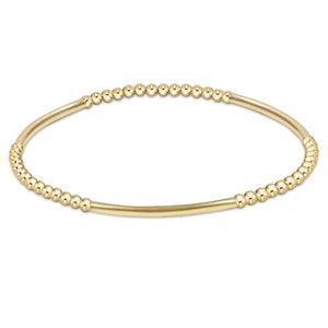 Bliss Bar Gold Pattern 2.5mm Bead Bracelet Gold