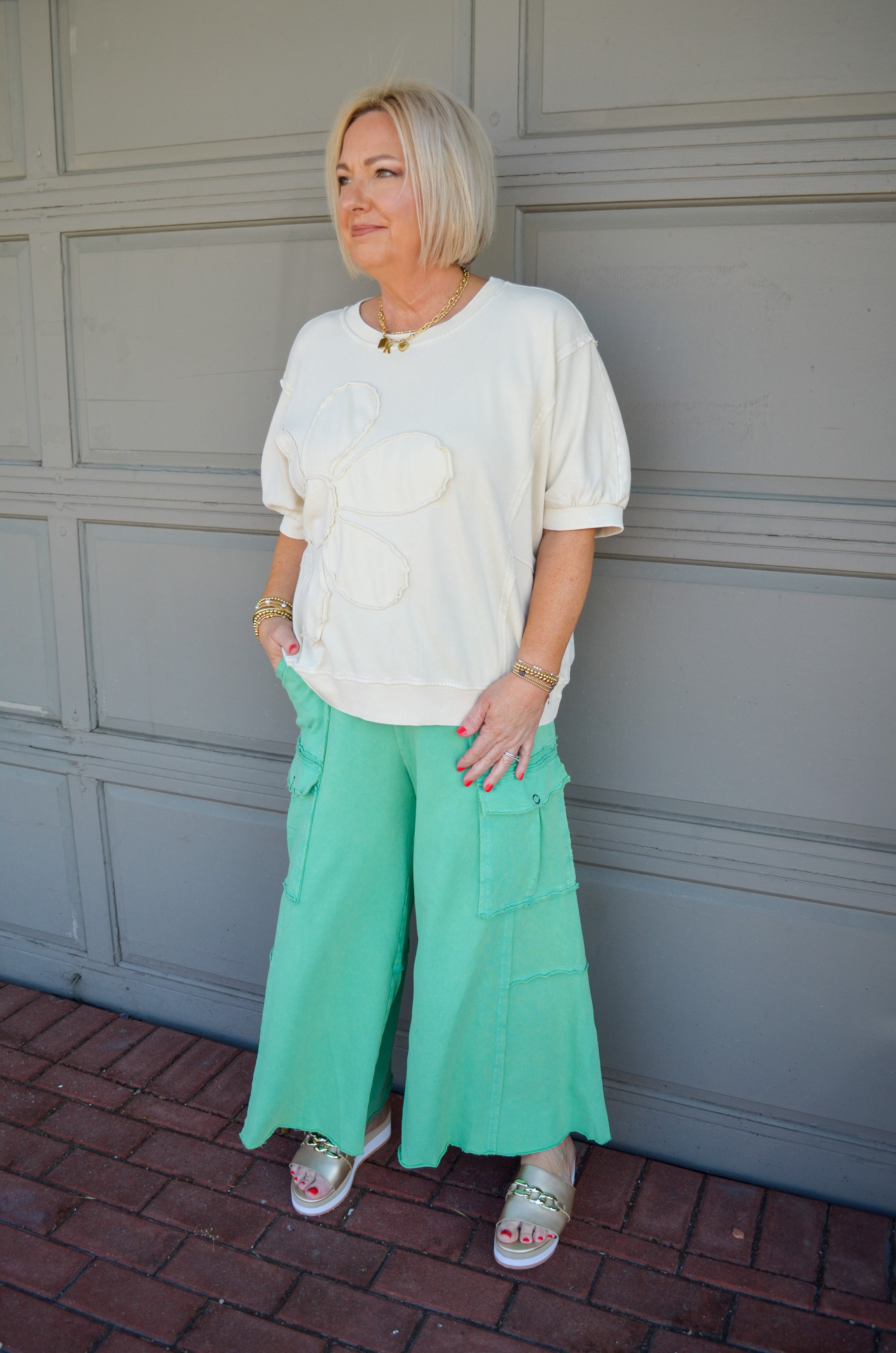 Flower Patch Cutie Top in Cream