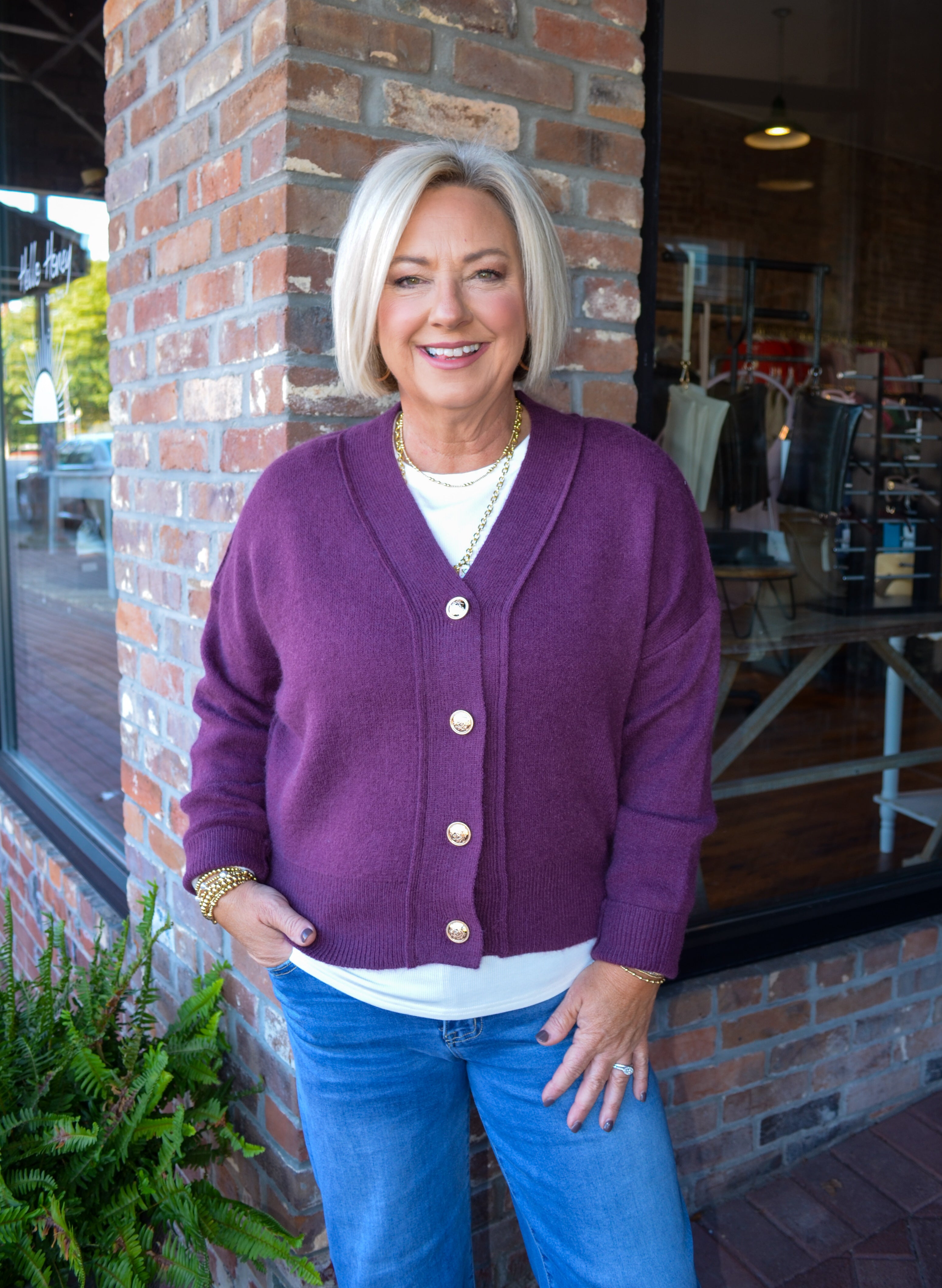 Chic Moment Merlot Cardigan
