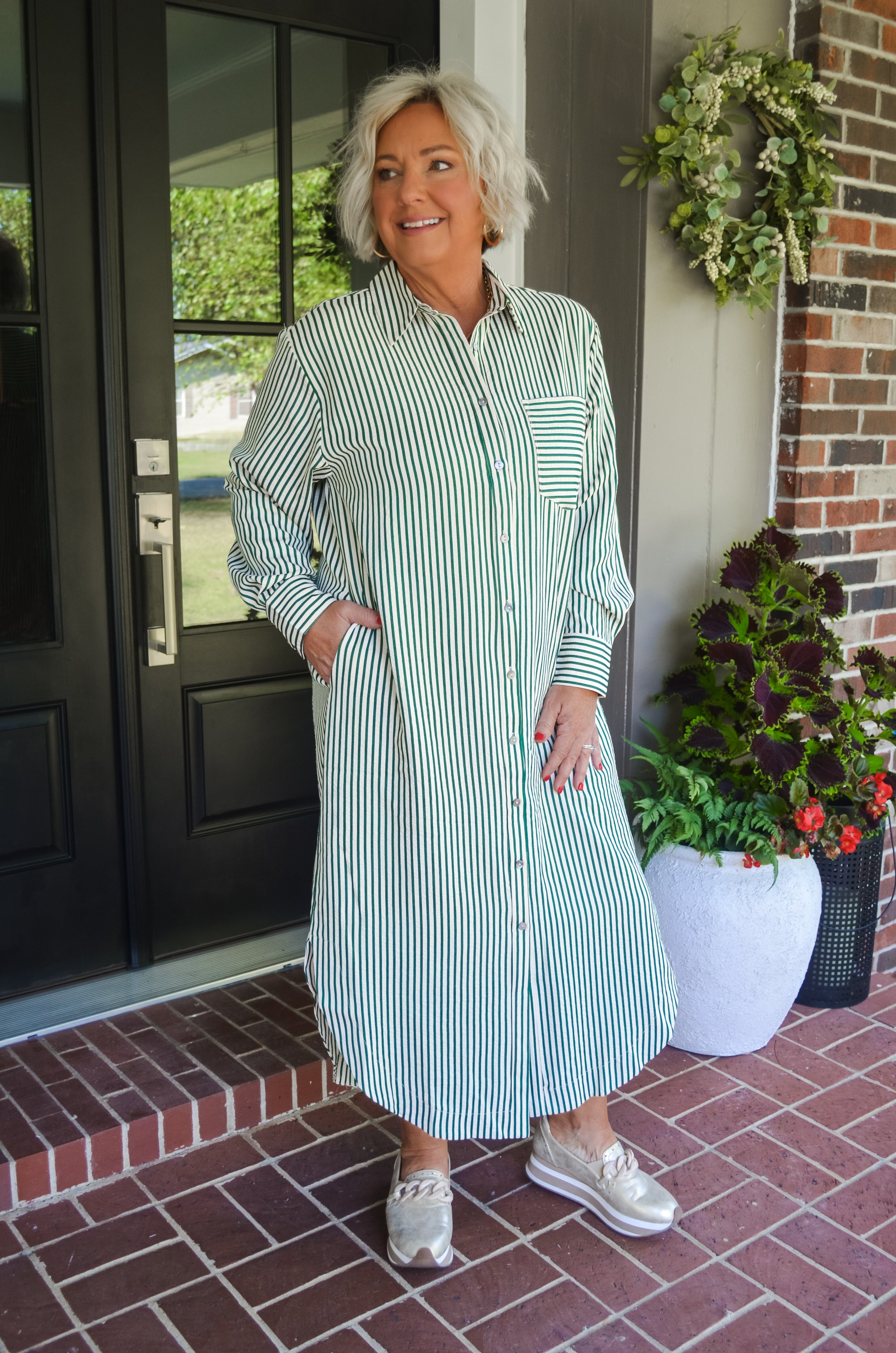 Stripe A Pose Shirt Dress