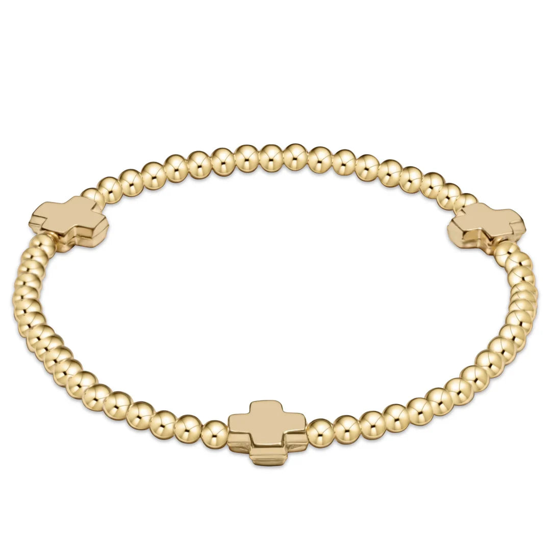 Signature Cross Gold Pattern 3MM Bracelet Gold