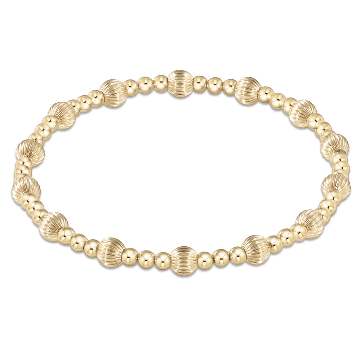 Dignity Sincerity Pattern 5mm Bead Bracelet  Gold