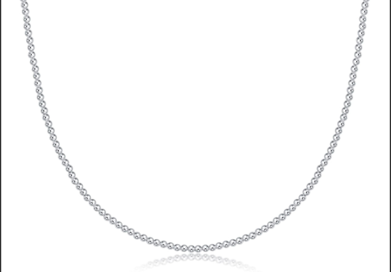 17” Choker Classic Sterling 2mm Bead-Inspire Small Sterling Charm