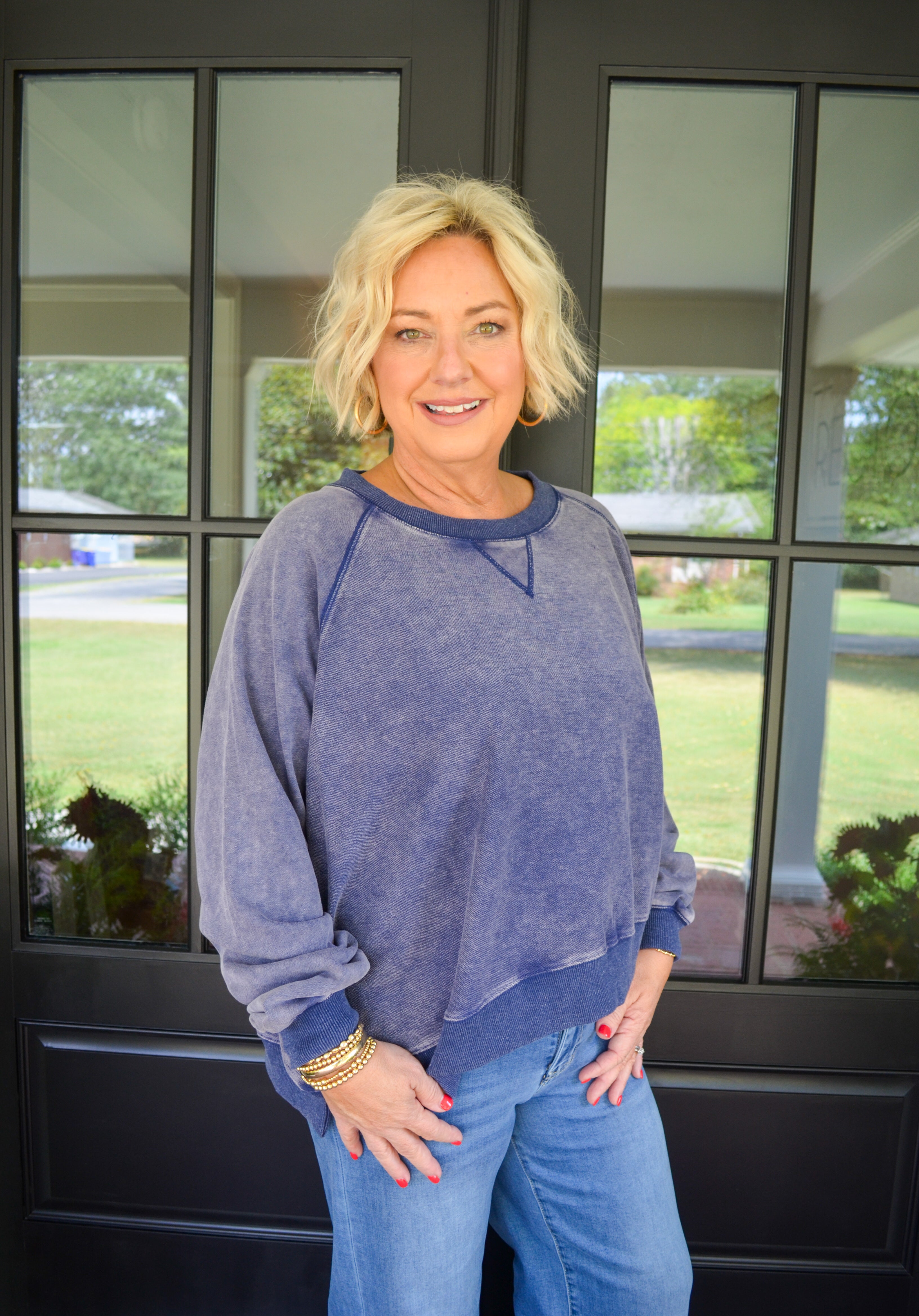 Effortless Vibes Umgee Sweatshirt in Navy