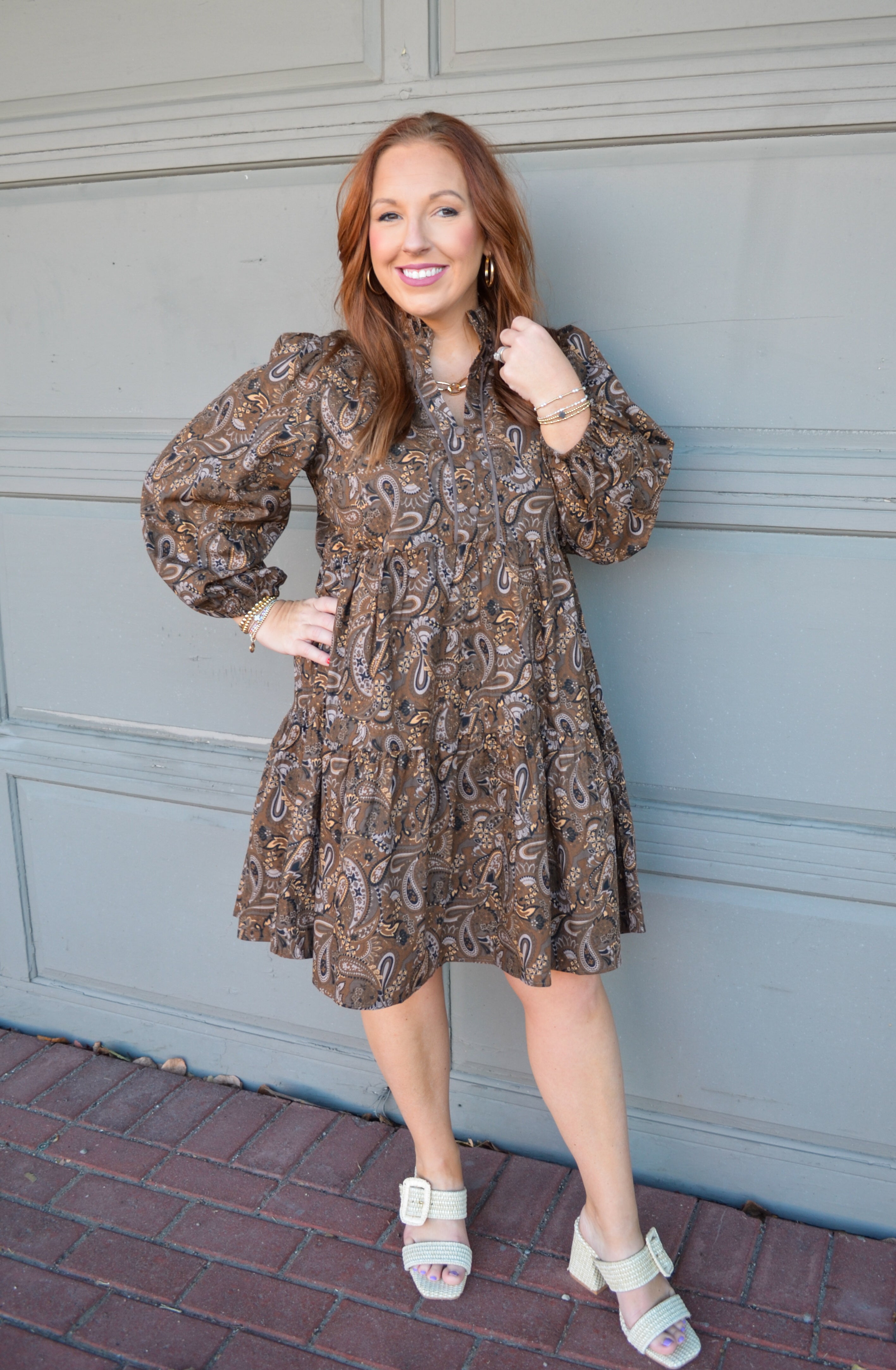 Brown Pretty on Paisley Dress