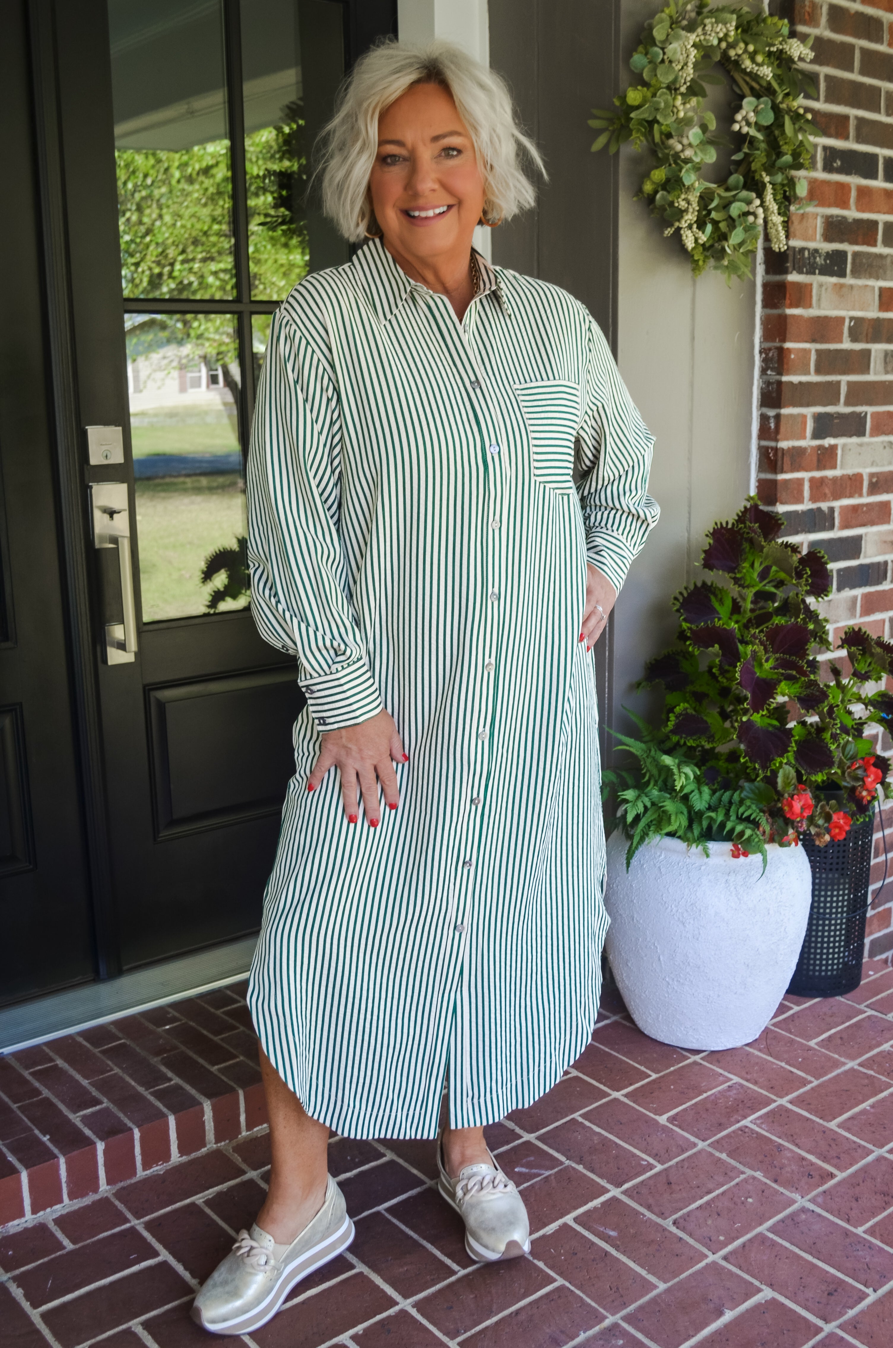 Stripe A Pose Shirt Dress