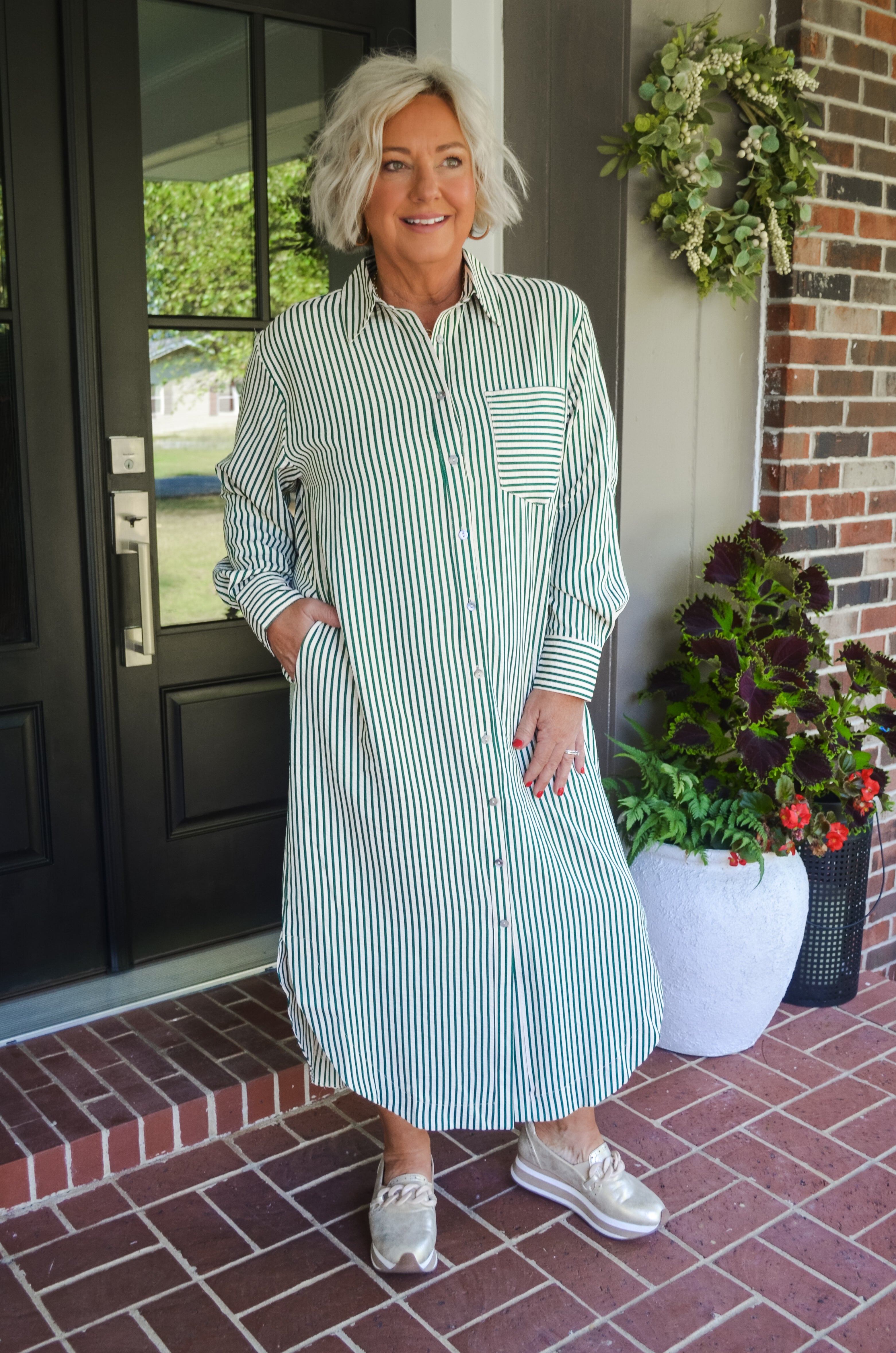 Stripe A Pose Shirt Dress