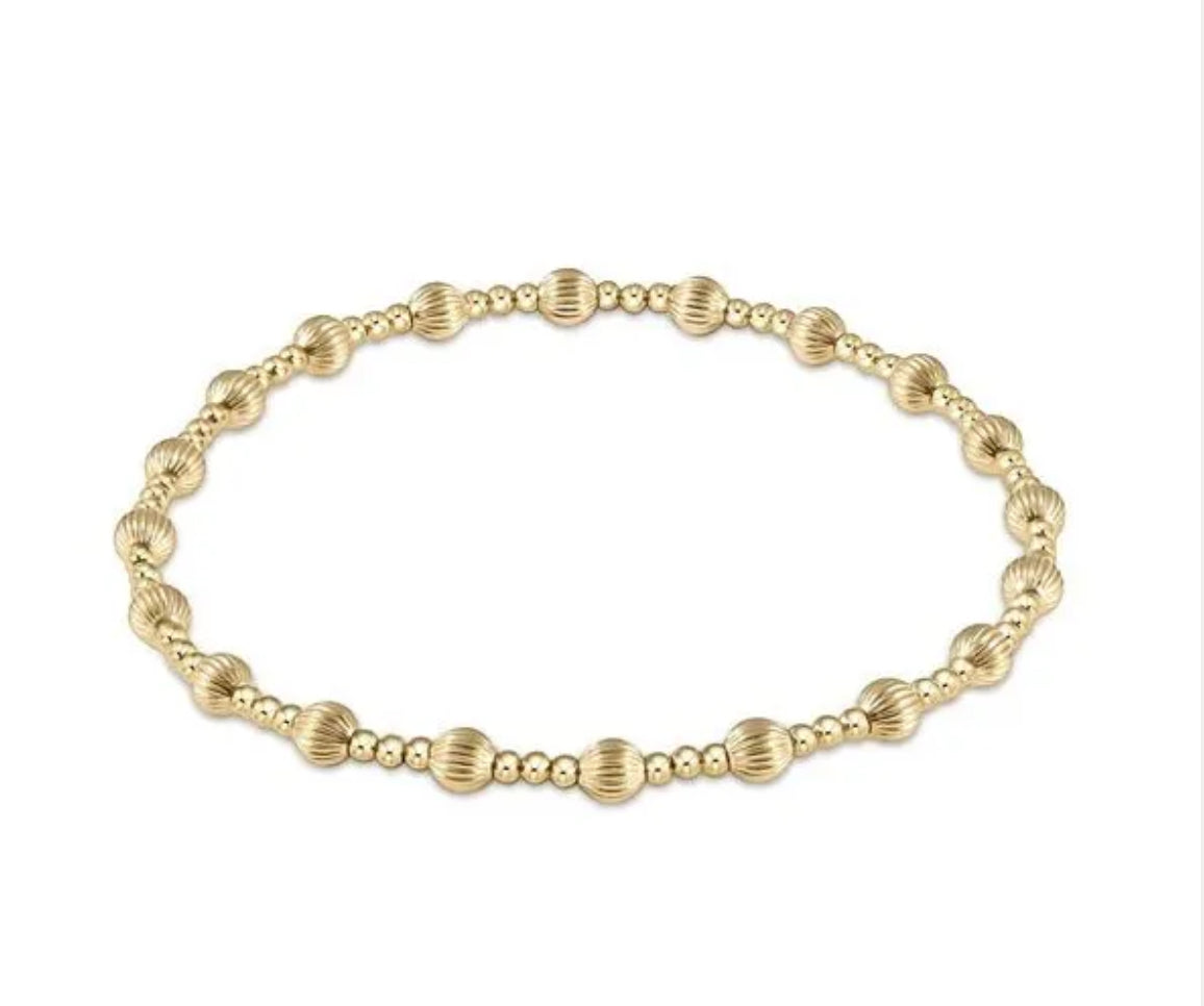 Dignity Sincerity Pattern 4mm Bead Bracelet  Gold