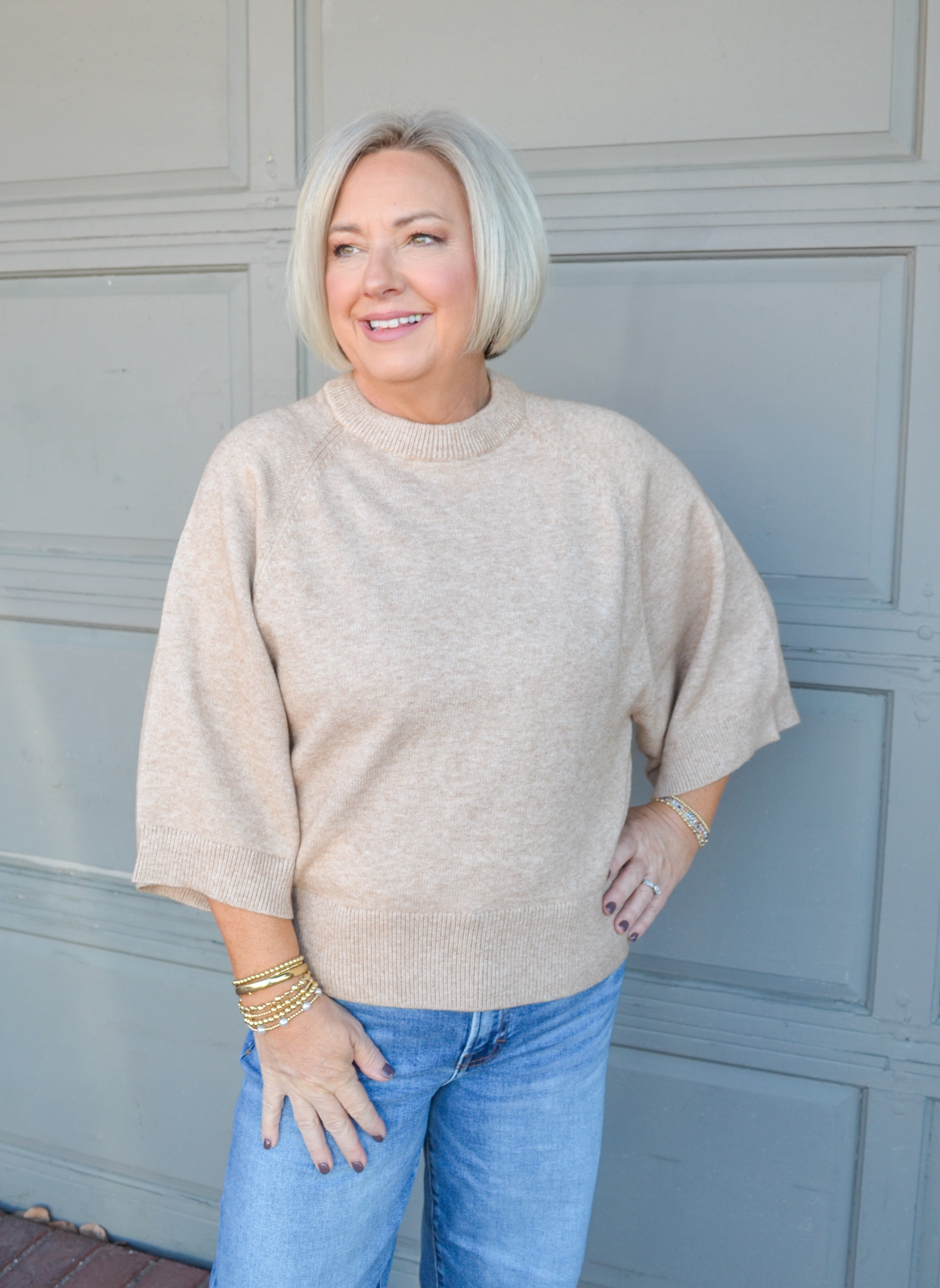 Look My Way Sweater in Oatmeal