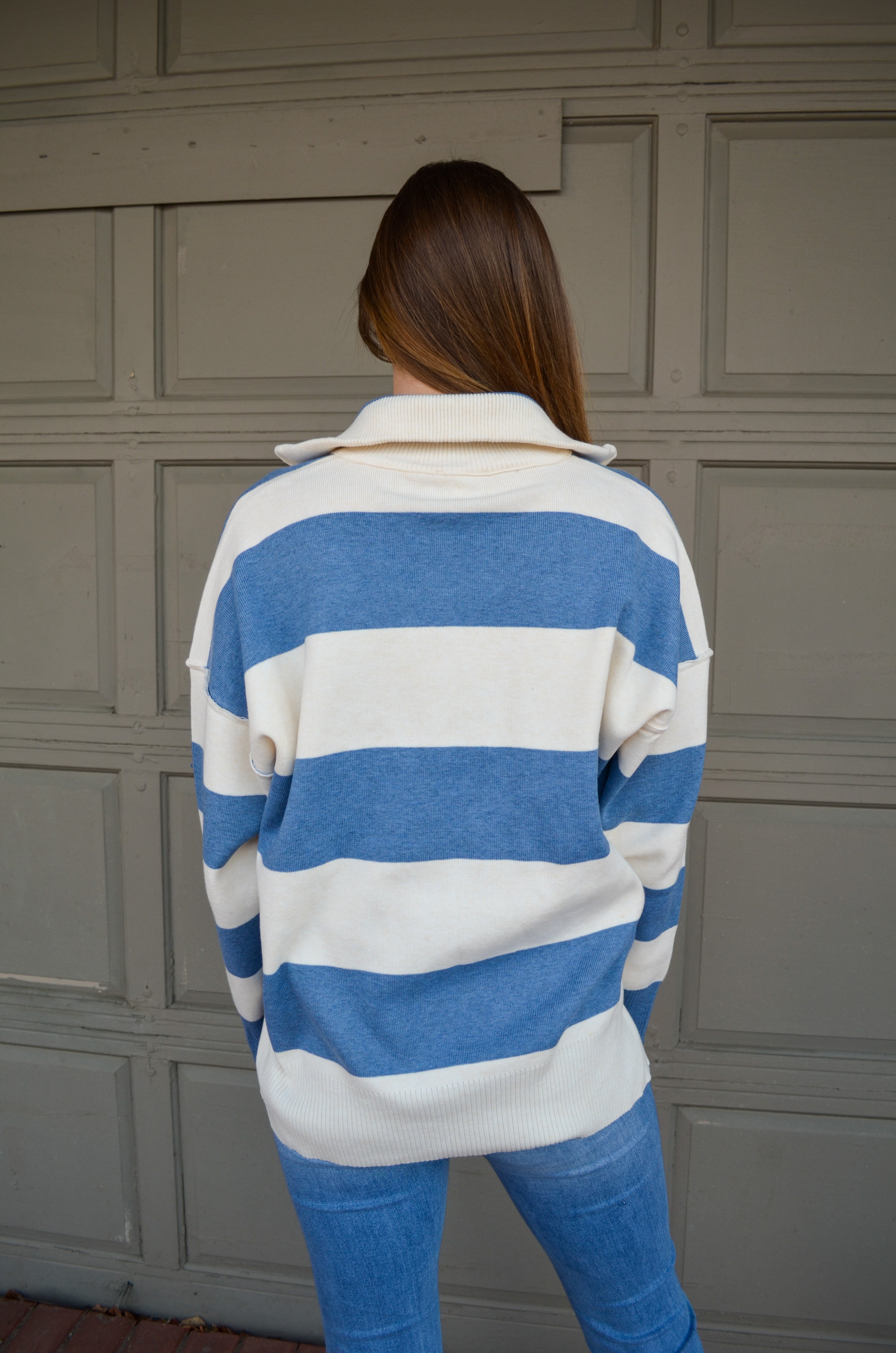 Blue You're A Dream Striped Sweater