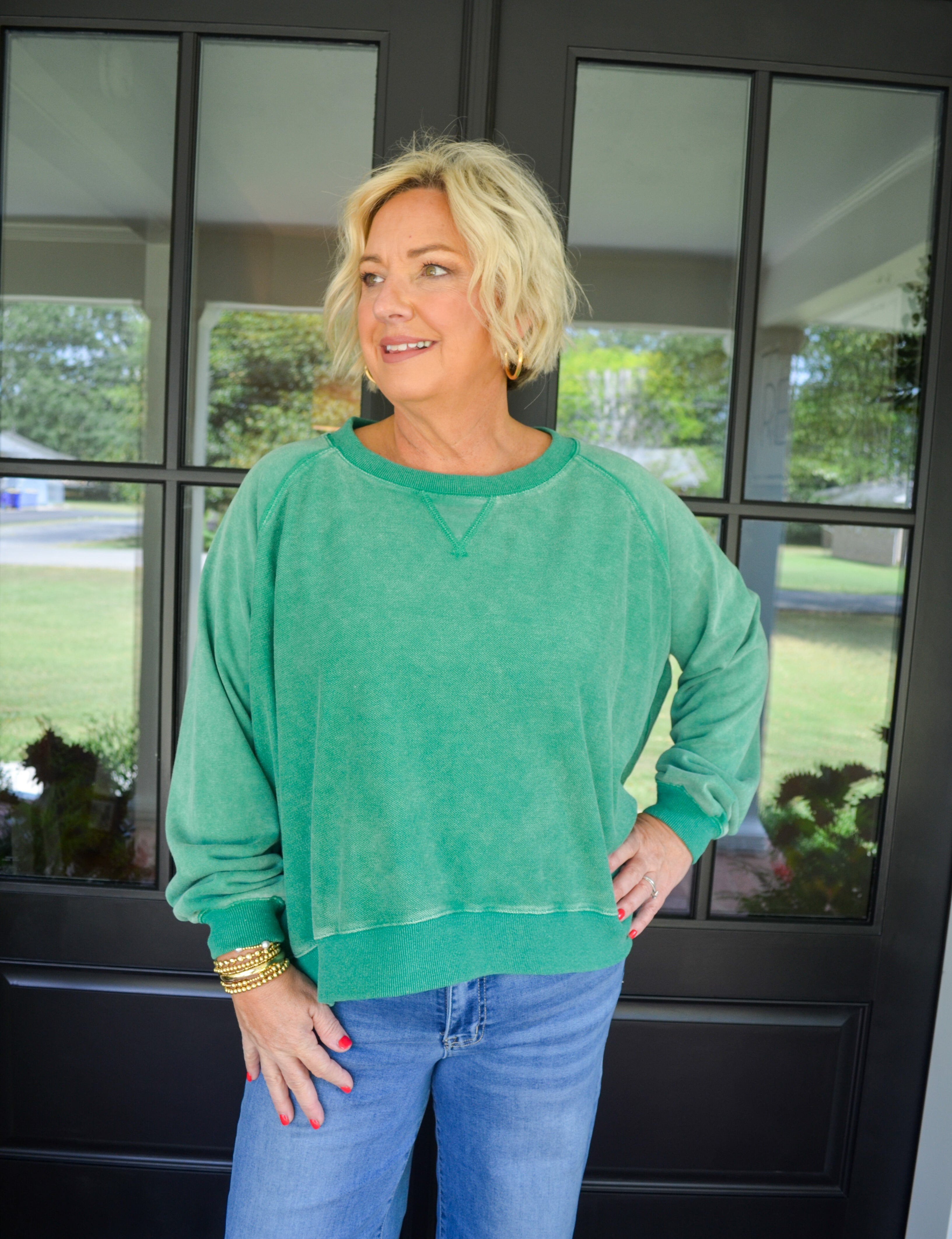 Effortless Vibes Umgee Sweatshirt in Green