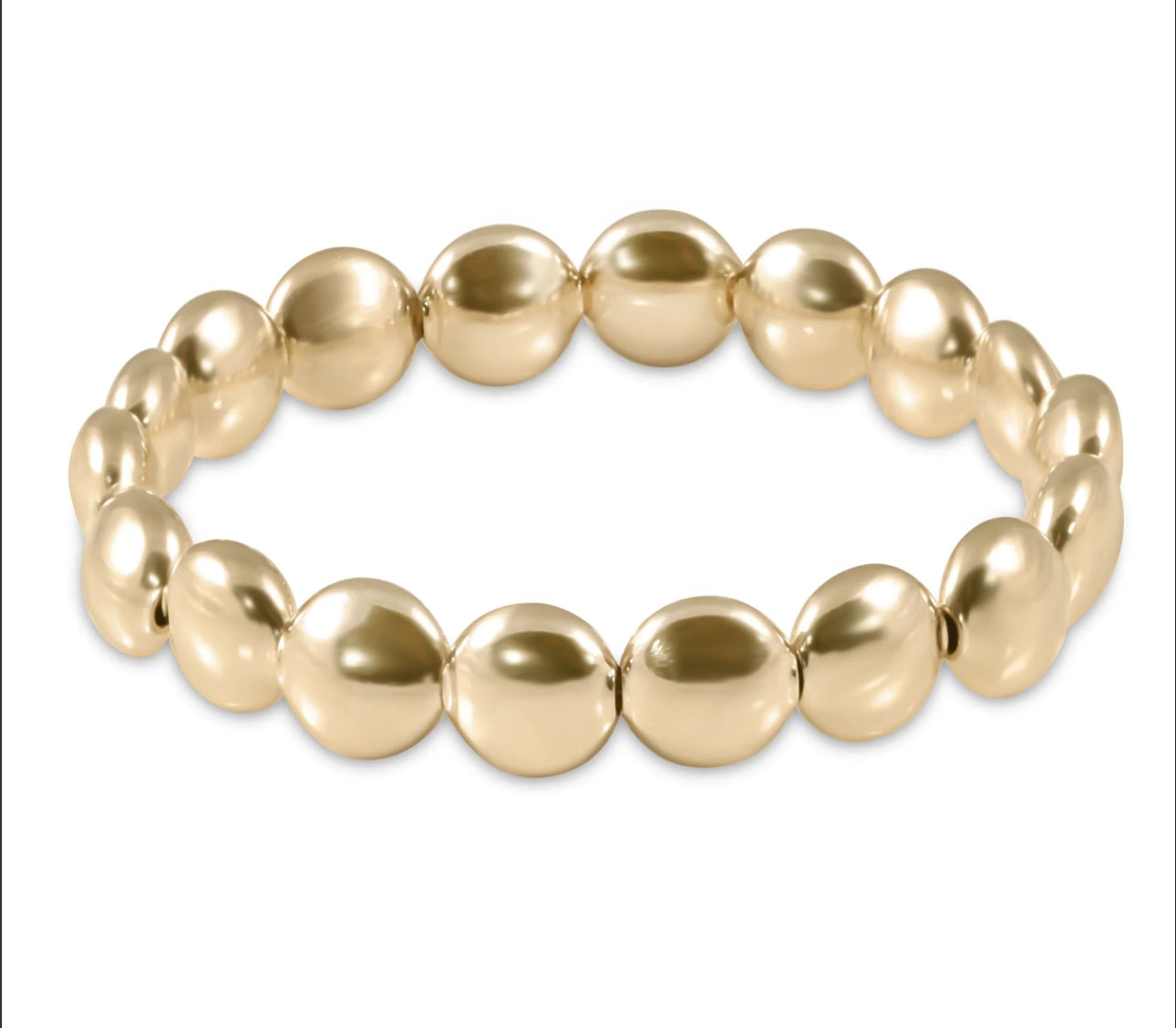 Extends Honesty Gold Grateful Pattern 10mm Bead Bracelet