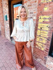 Leather Wide Leg Pants