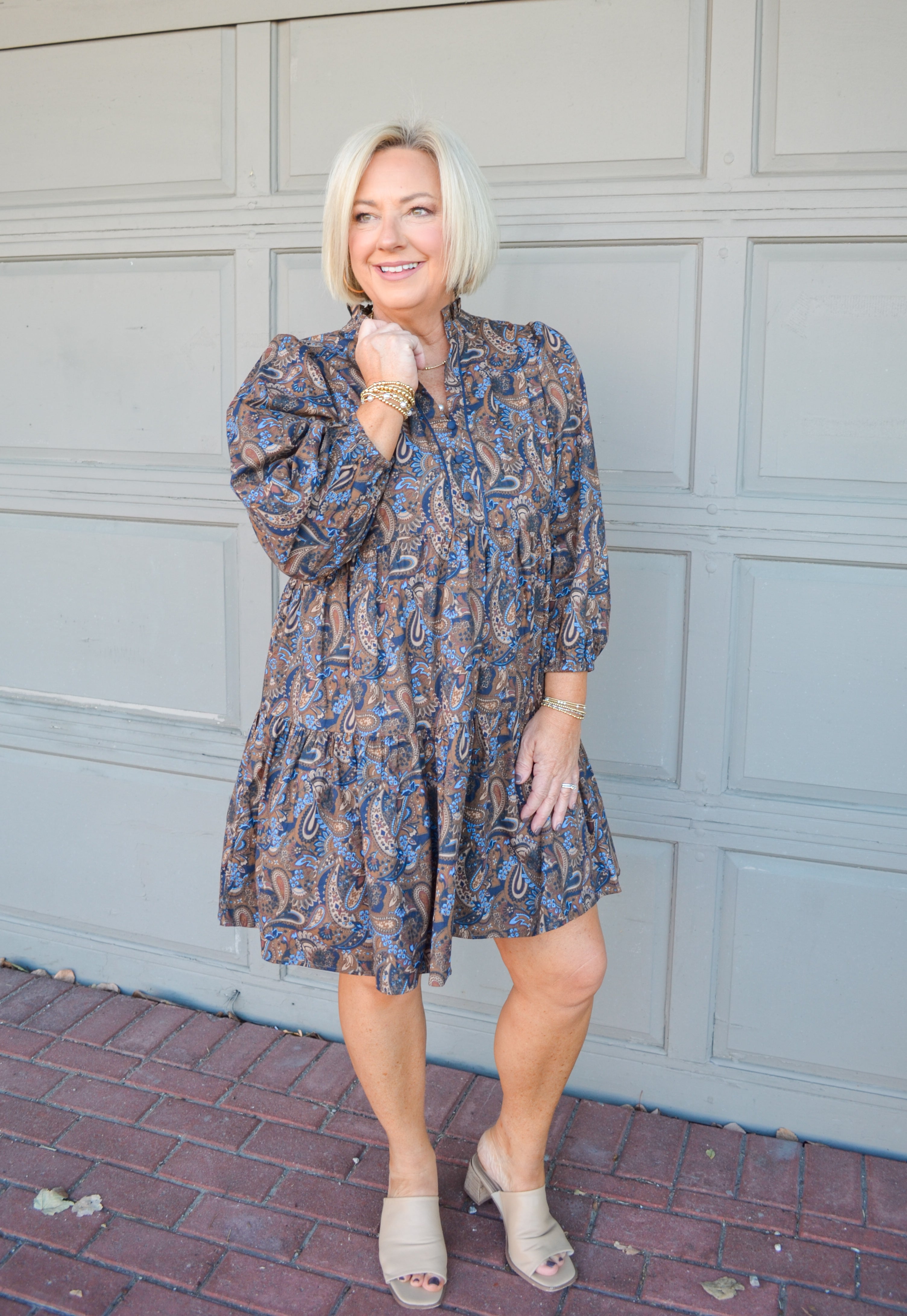 Navy Pretty on Paisley Dress