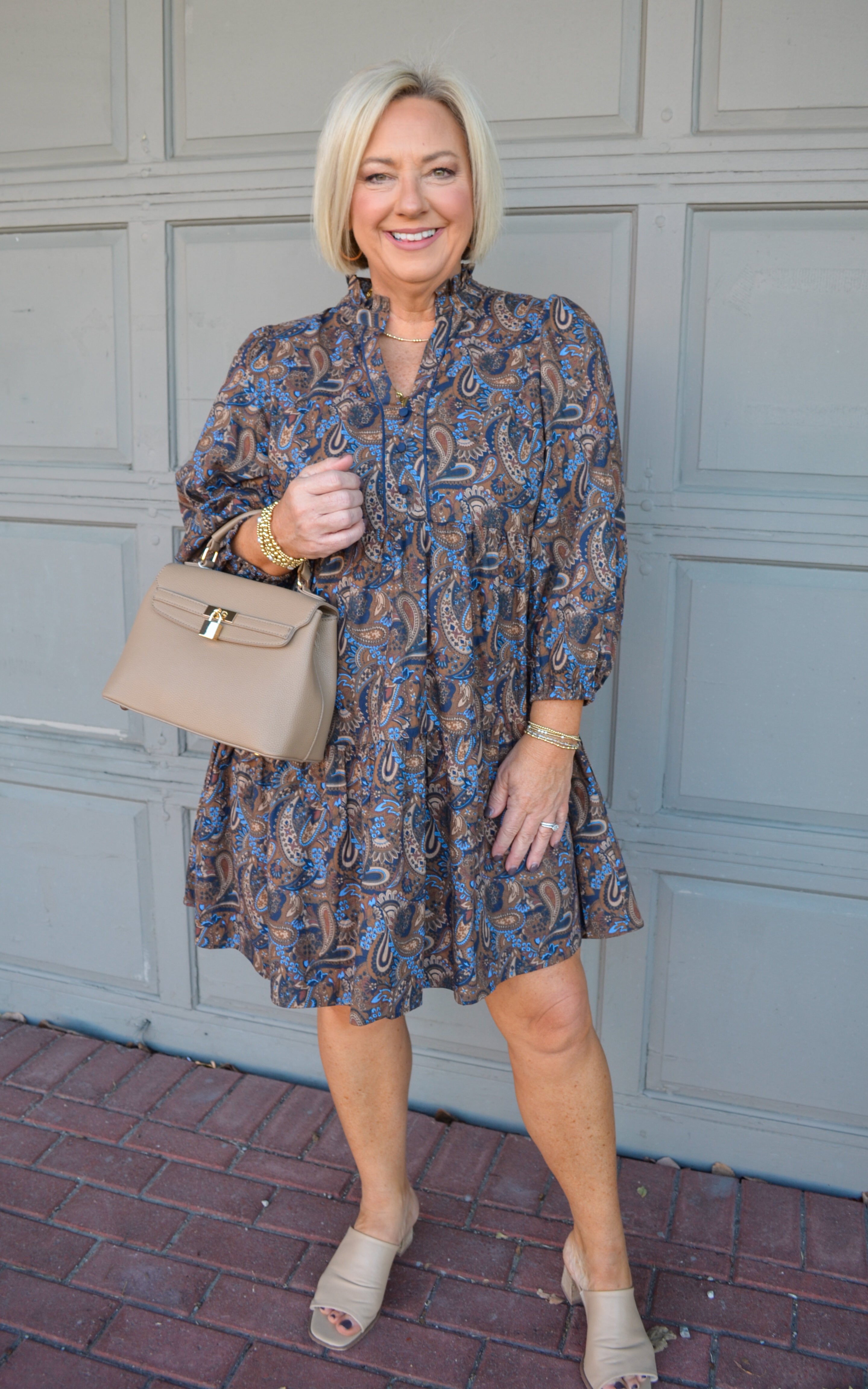 Navy Pretty on Paisley Dress