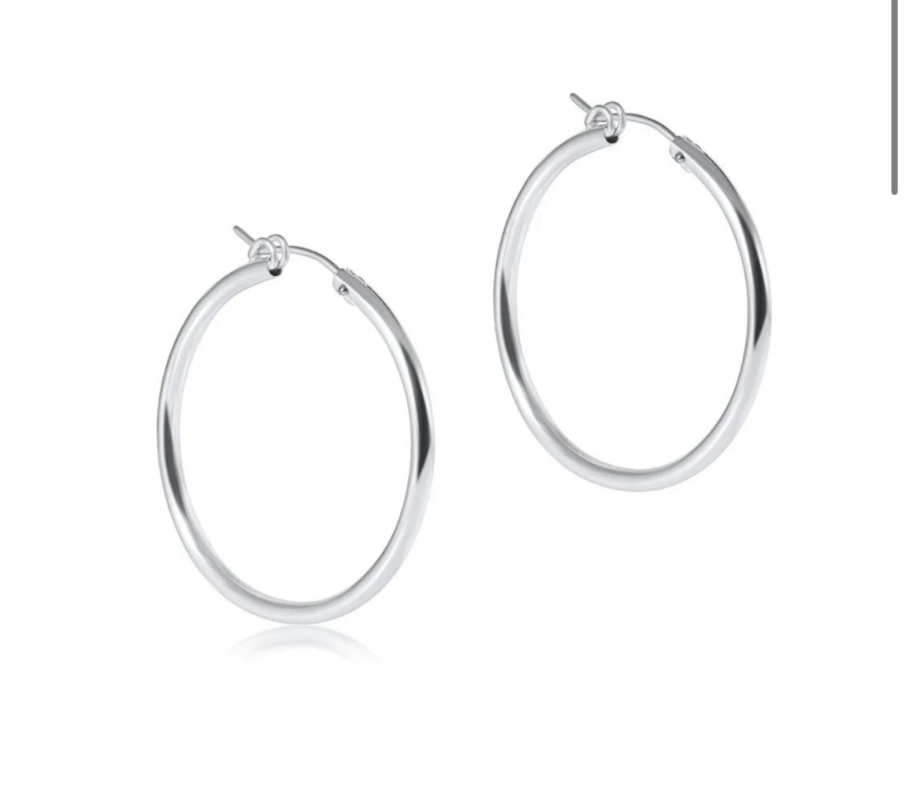 Round Sterling 1.25” Hoop - Smooth