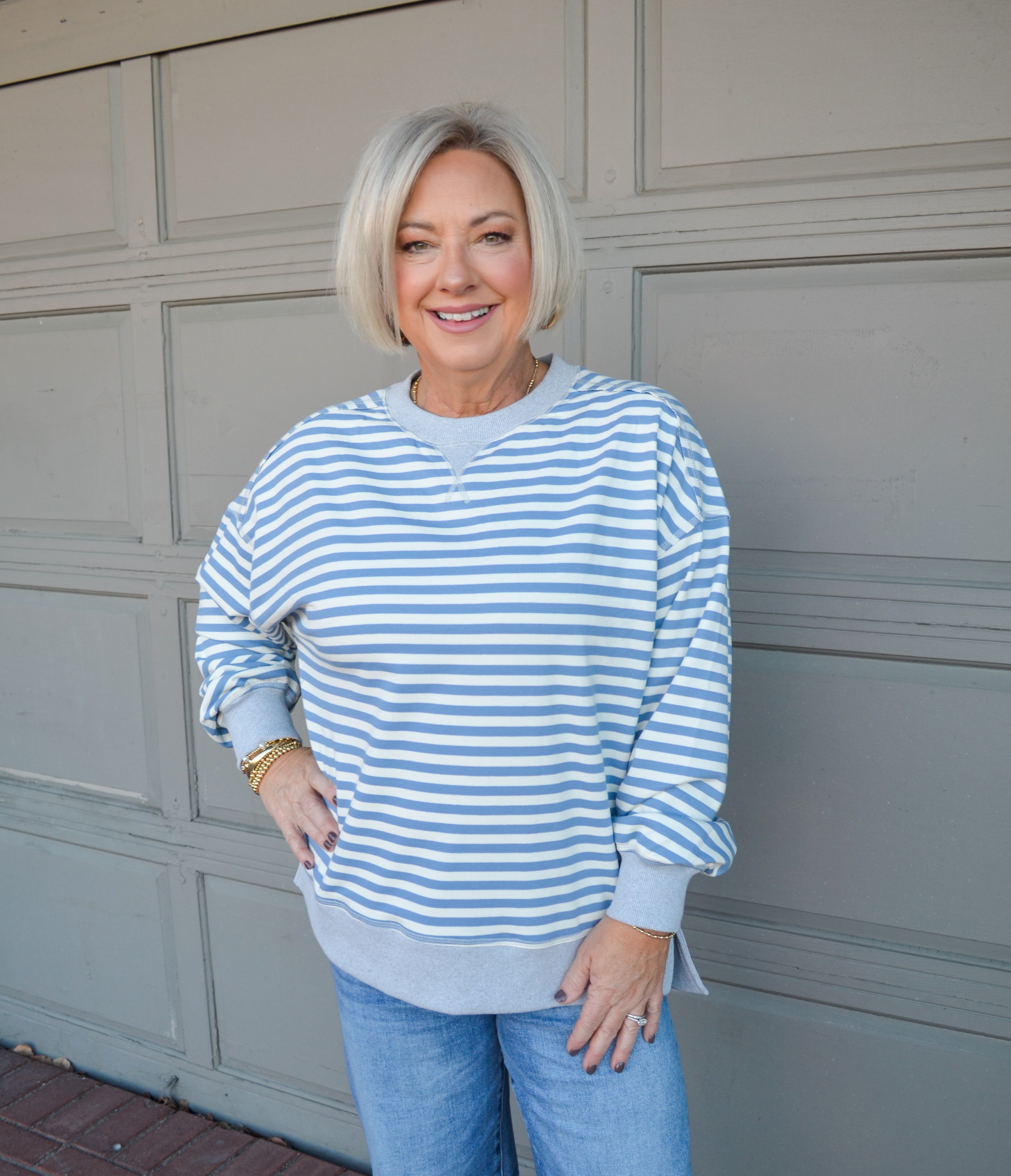 Casual Charm Pullover in Denim