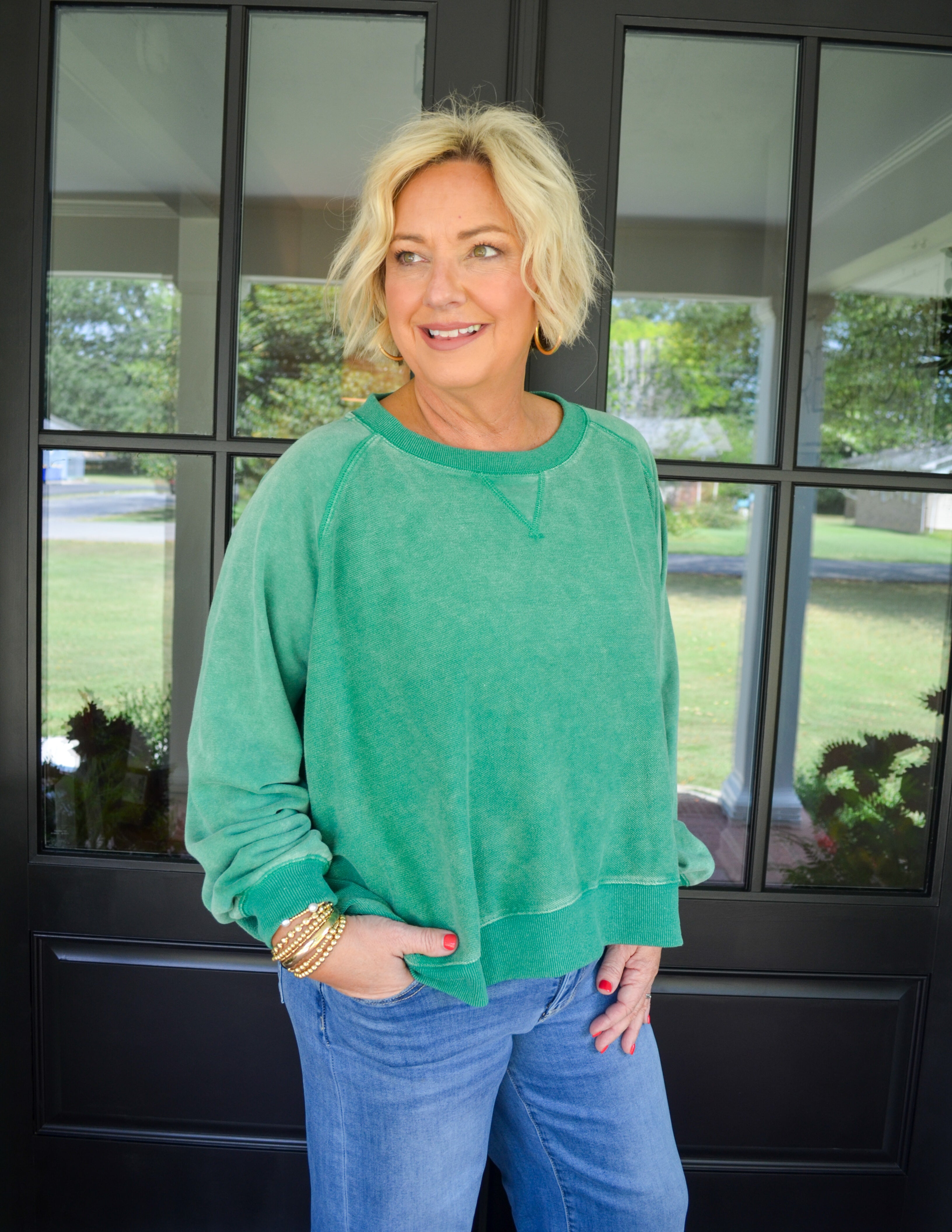 Effortless Vibes Umgee Sweatshirt in Green