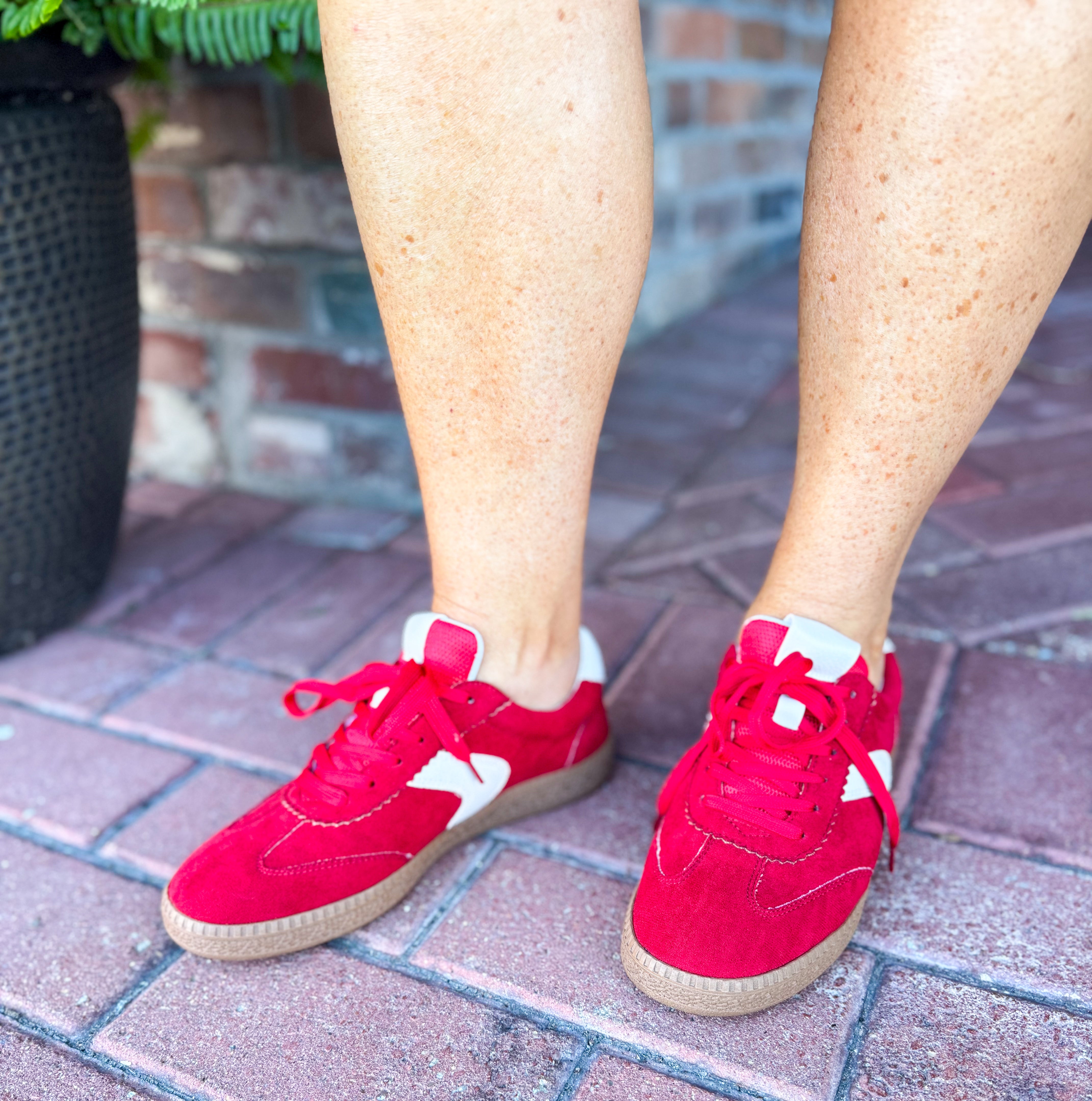 Spoiler Alert Red Suede Sneakers
