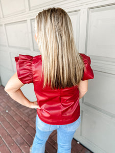 Composed Charm Leather Top