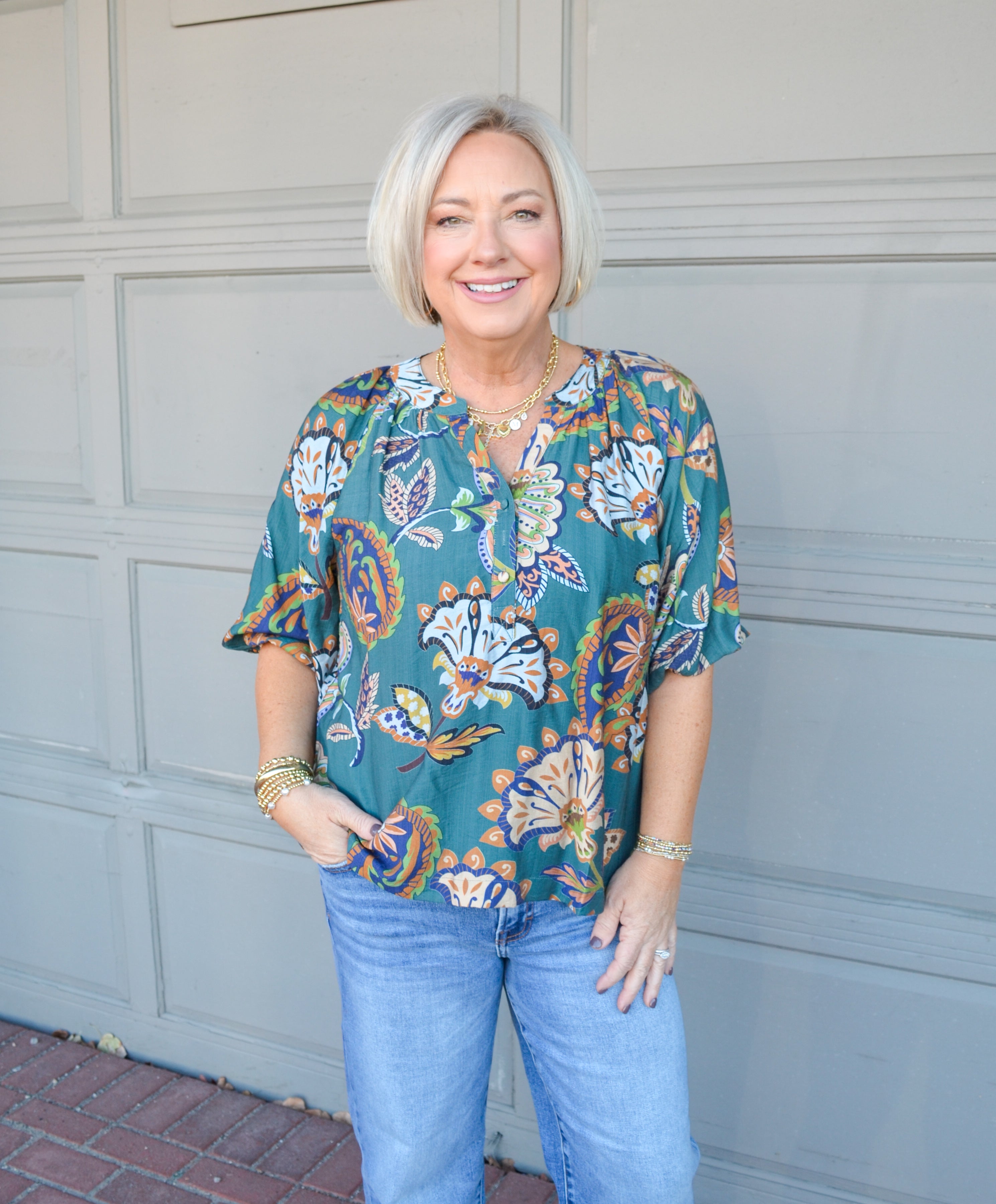 Graceful Smile Umgee Top in Teal