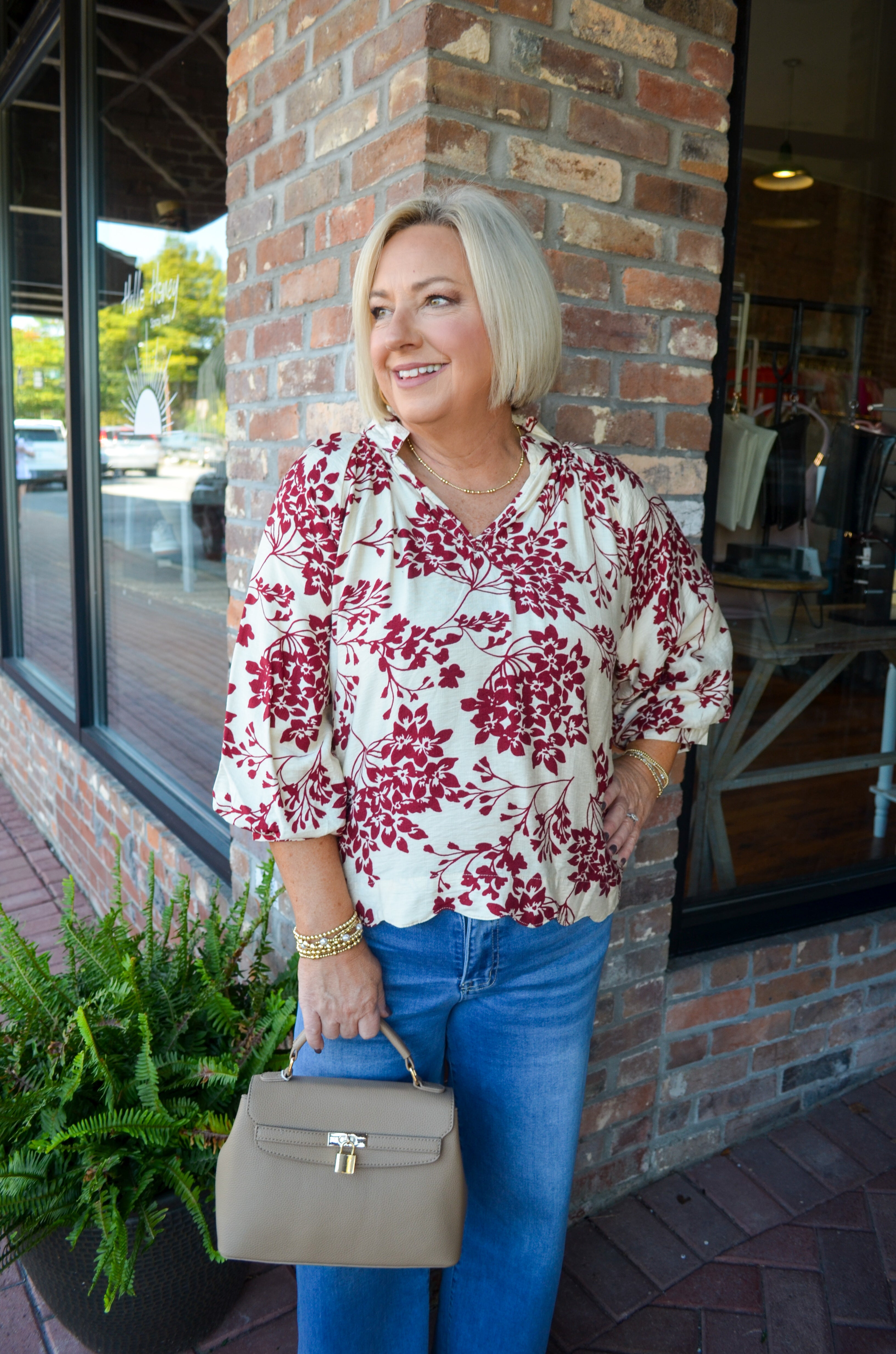 Falling For Floral Garnet Umgee Top