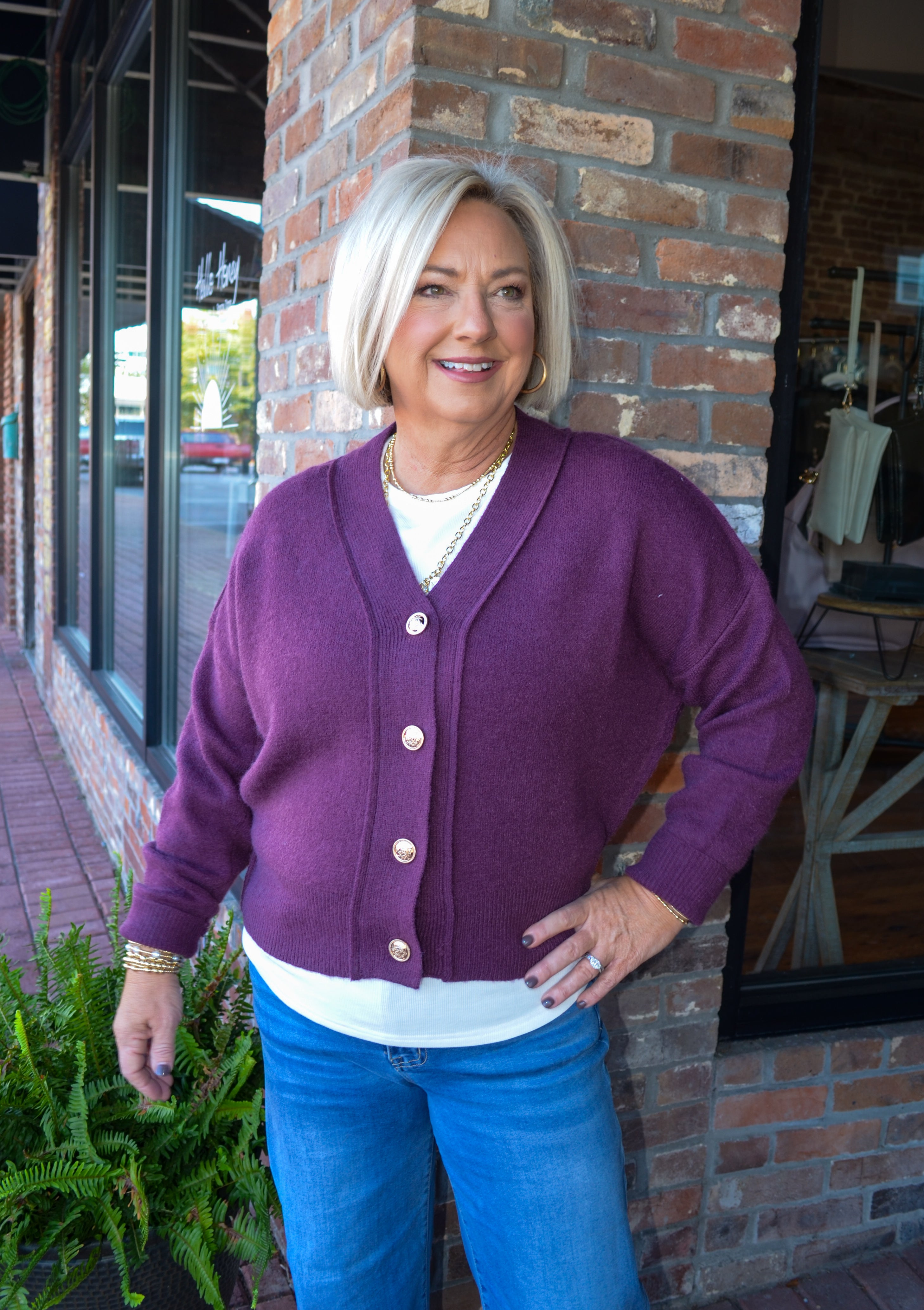 Chic Moment Merlot Cardigan