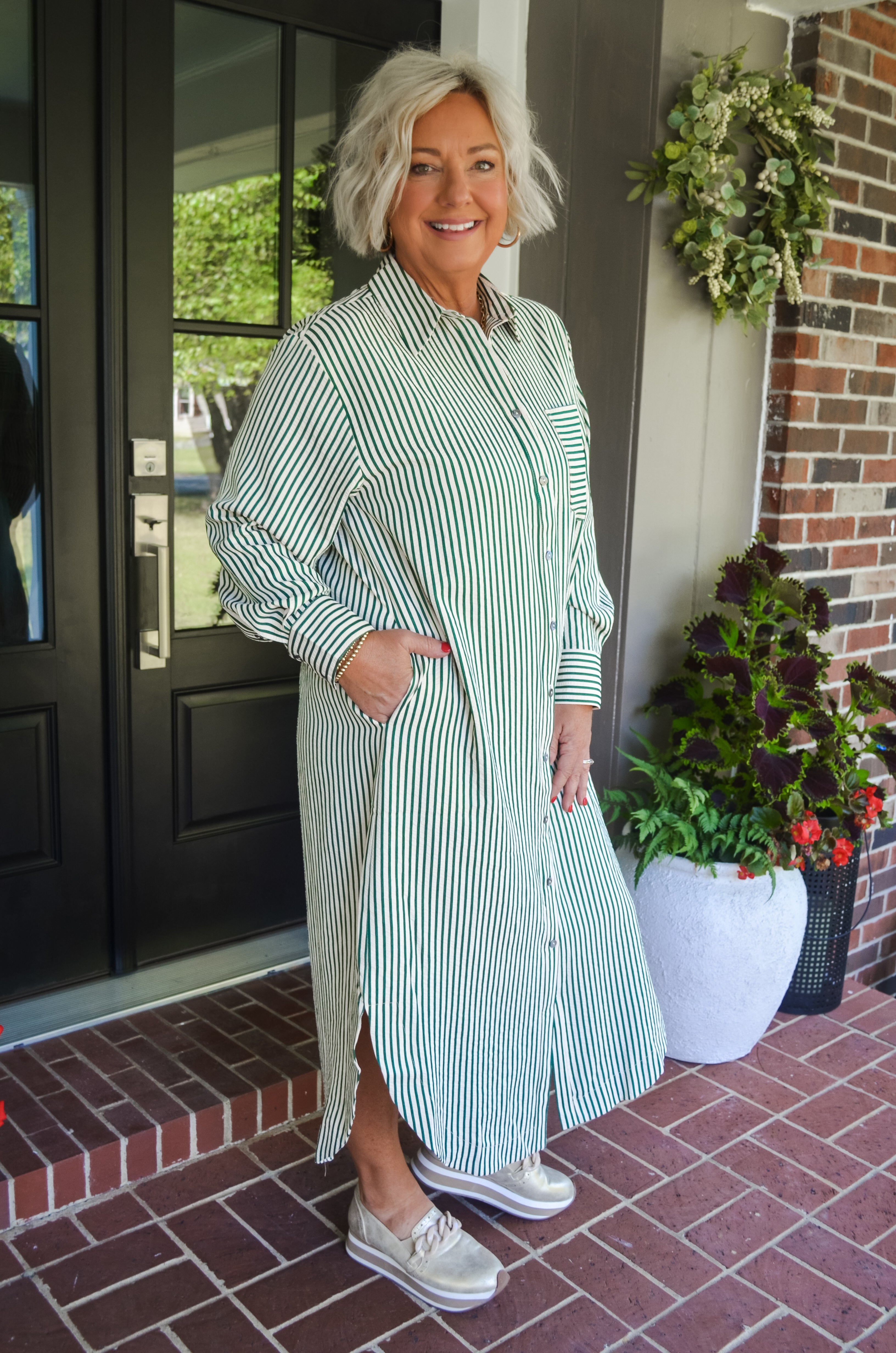 Stripe A Pose Shirt Dress