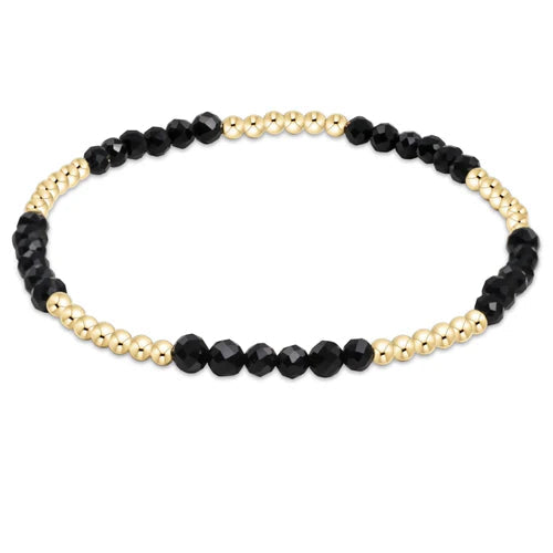 Blissful Pattern 2.5mm Bead Bracelet Faceted Onyx