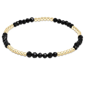 Blissful Pattern 2.5mm Bead Bracelet Faceted Onyx